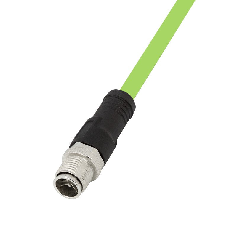 M12 Cat6a Industrial Patch Cable, Pur, M12 X-Coded To Rj45, 10 M