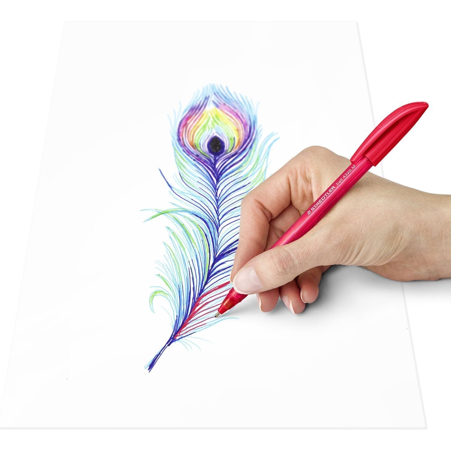 Staedtler Bolígrafo Ball 4320 M 1,0mm Triangular Rojo 10u