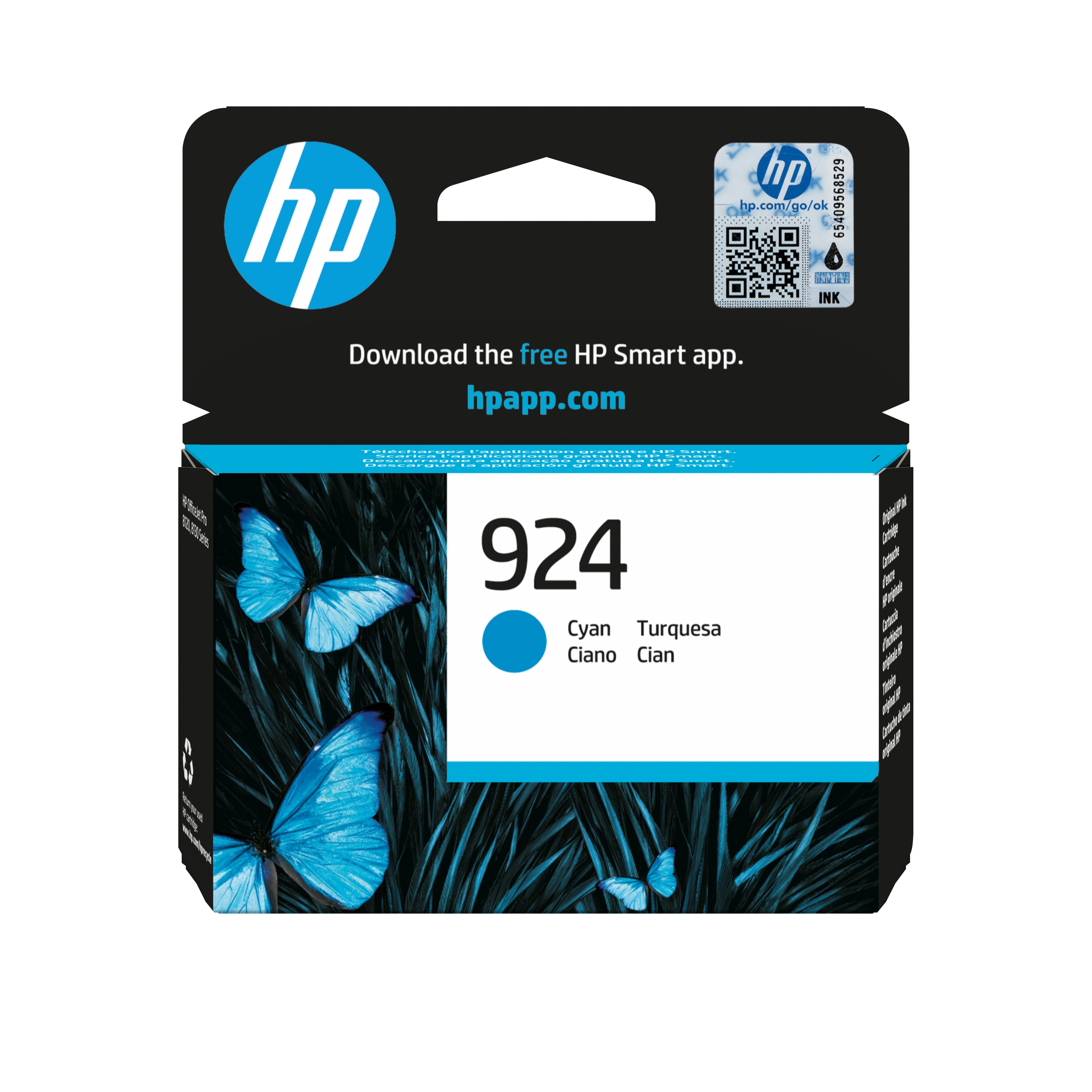 EAN 0196786147333 - HP 924 Cyan Original Ink Cartridge cartucho de tinta 1 pieza(s) Rendimiento estándar imagen 1