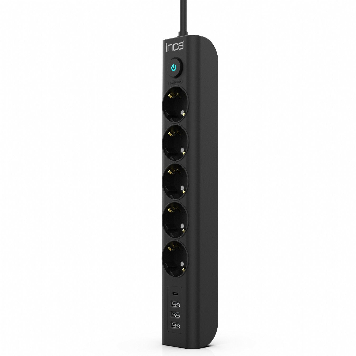 Regleta Inca Ipw-44tu  Negro 5 Salidas Ac 230 V 1,5 M