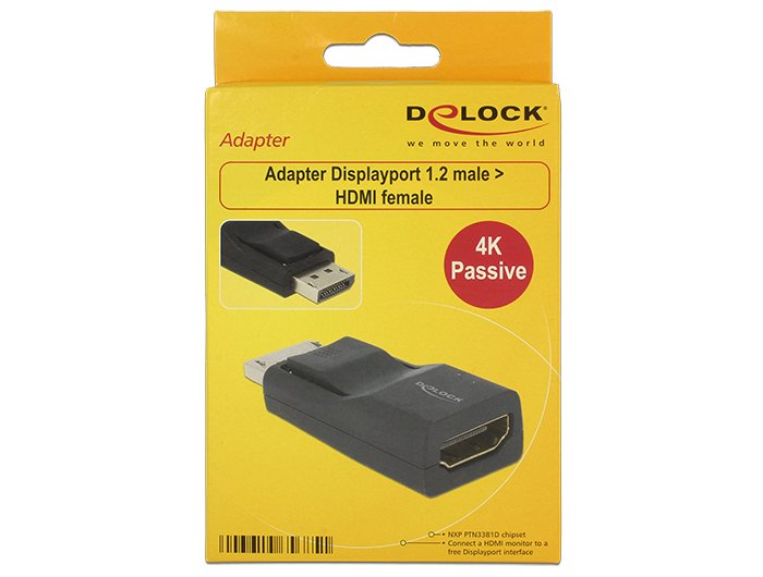 Delock Adaptador Displayport 1.2 Macho > Hdmi Hembra Negro