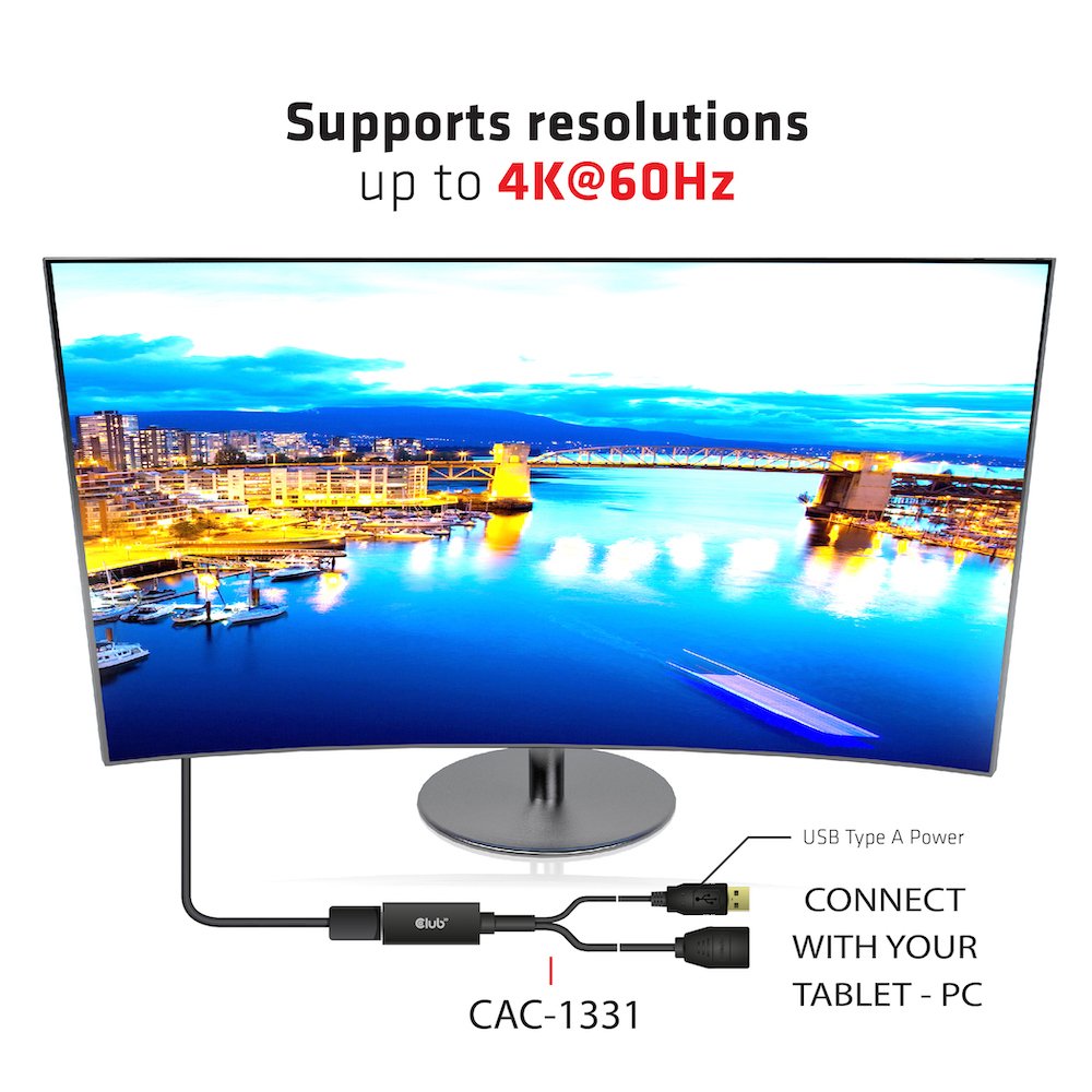 EAN 8719214471484 - CLUB3D HDMI 2.0 TO DISPLAYPORT 1.2 4K60HZ HDR M/F ACTIVE ADAPTER Negro imagen 4