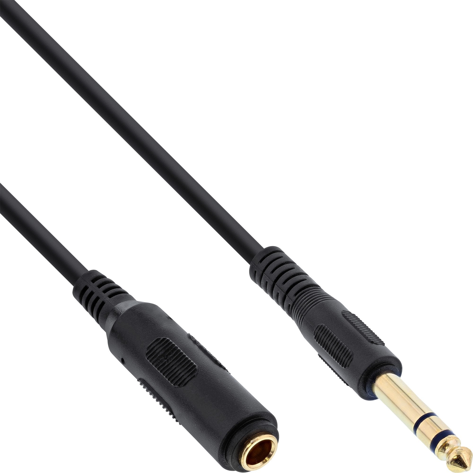 Cable De Extensión Para Auriculares Inline De 6,3 Mm Estéreo Macho A Hembra, , Negro, 5 M
