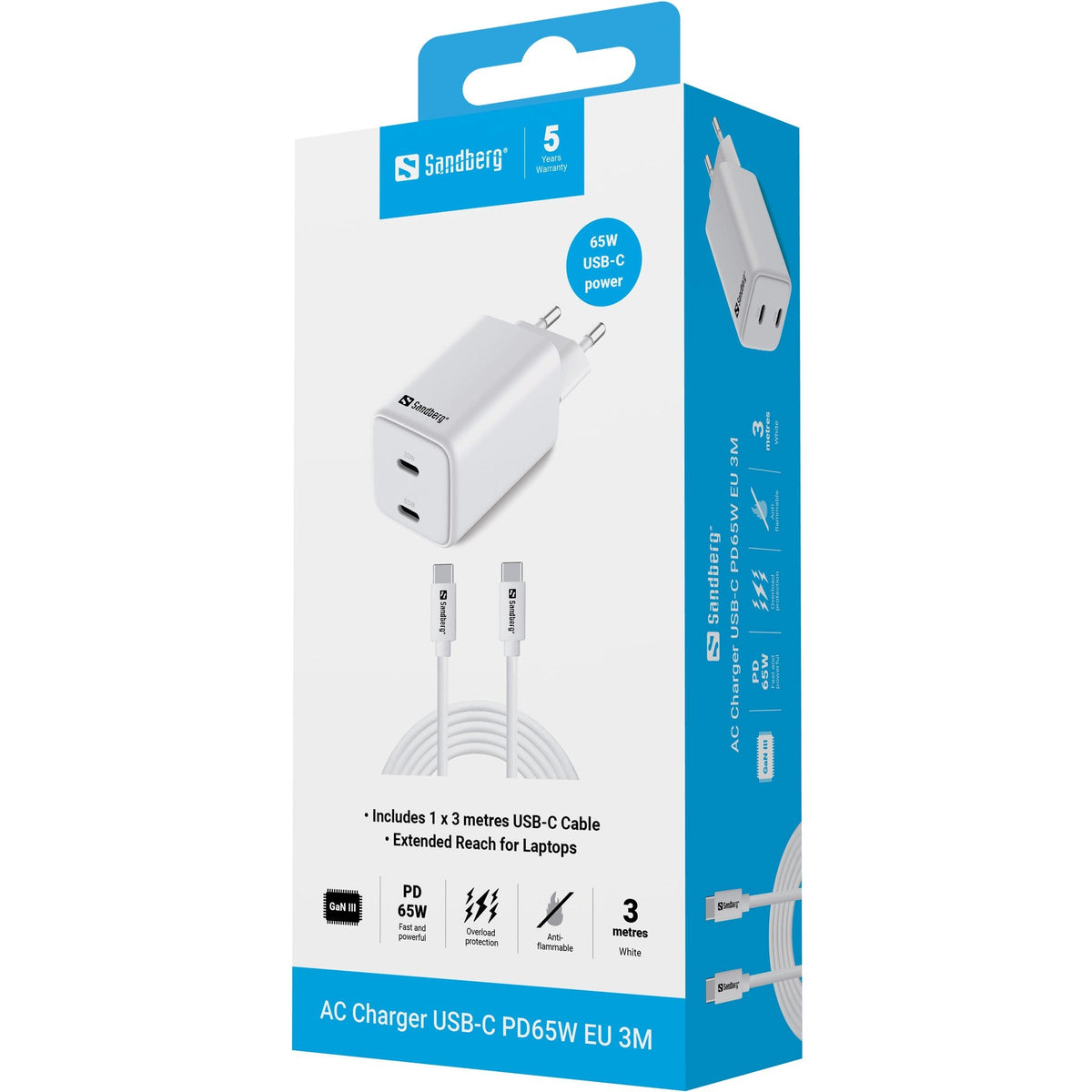Ac Charger Usb-C Pd65w Eu 3m