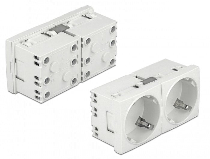 Easy 45 Schutzkontakt-Steckdose 45°-Anordnung 2-Fach Erweiterbar 45 X 45 Mm
