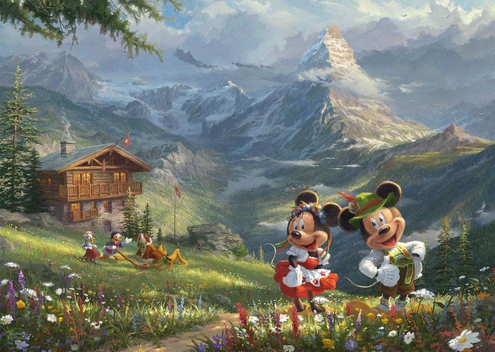 Puzzle Schmidt Spiele Thomas Kinkade Studios: Disney - Mickey & Minnie In Den Alpen, 59938