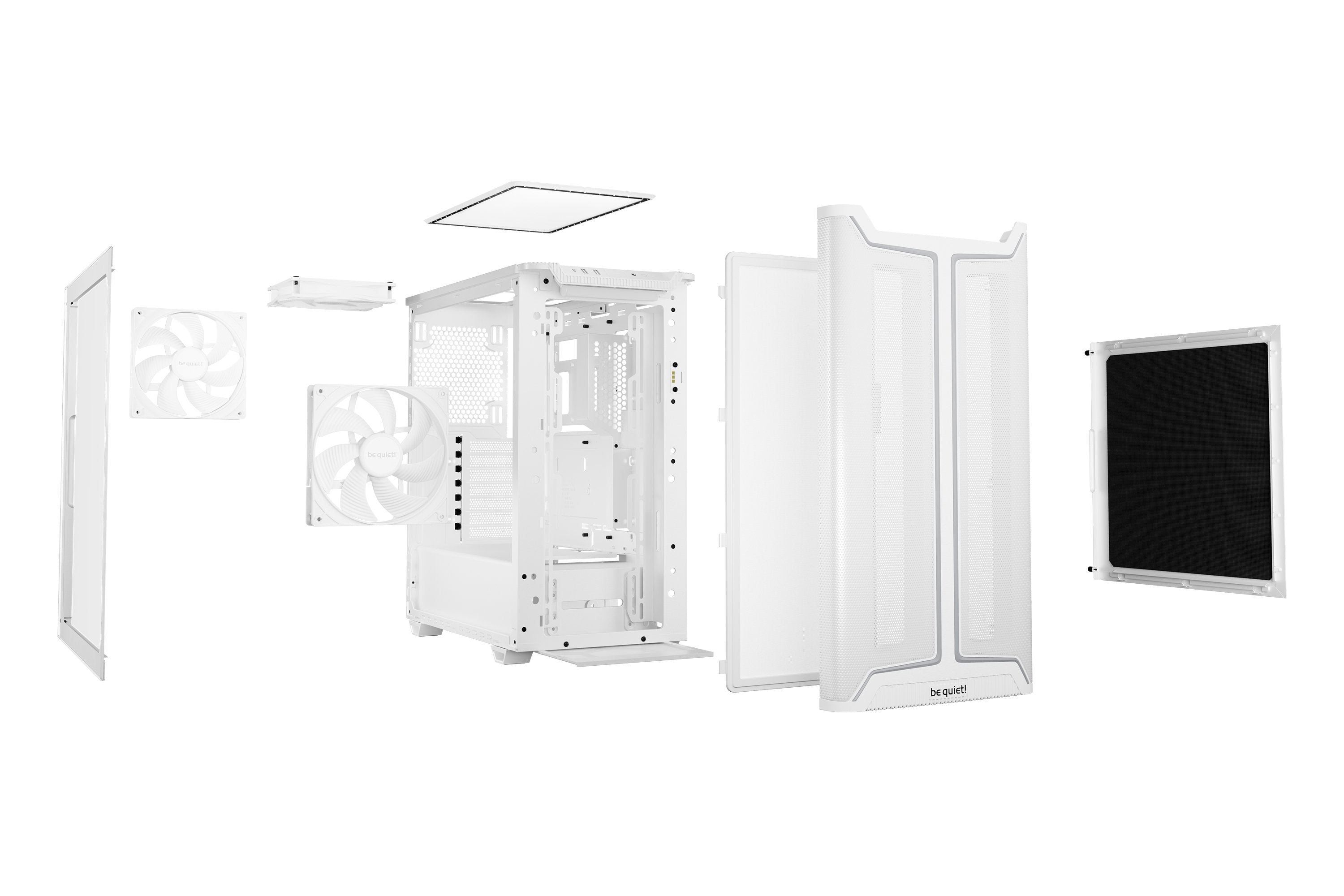 Be Quiet Pure Base 501 Dx  (Blanco, Tempered Glass) Bgw77