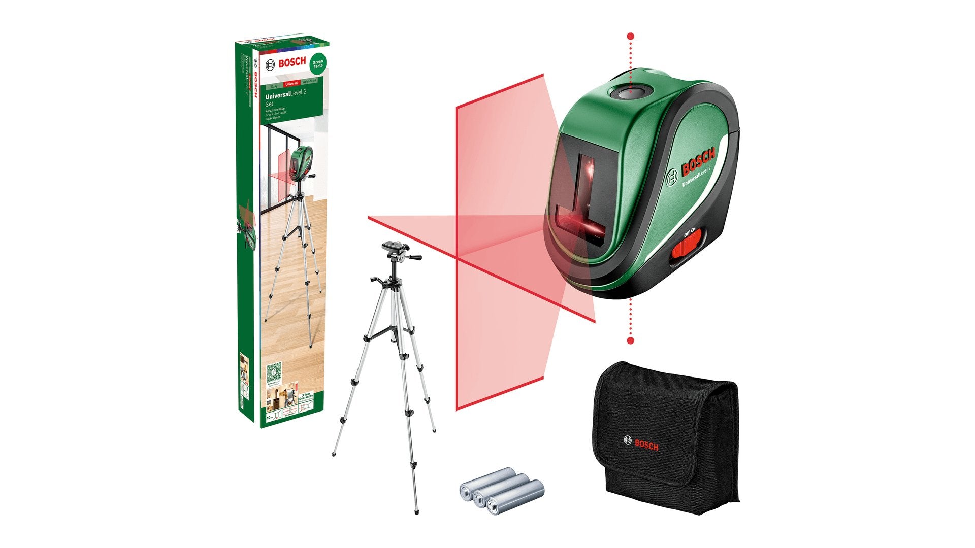 EAN 4059952647968 - Bosch UniversalLevel 2 Set Nivel de línea 10 m 650 nm (<1 mW) imagen 1