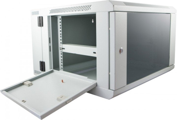 Allnet 19\"Wandgehäuse, 18he, 2-Teilig, T600mm, Lichtgris, Smb-Serie,