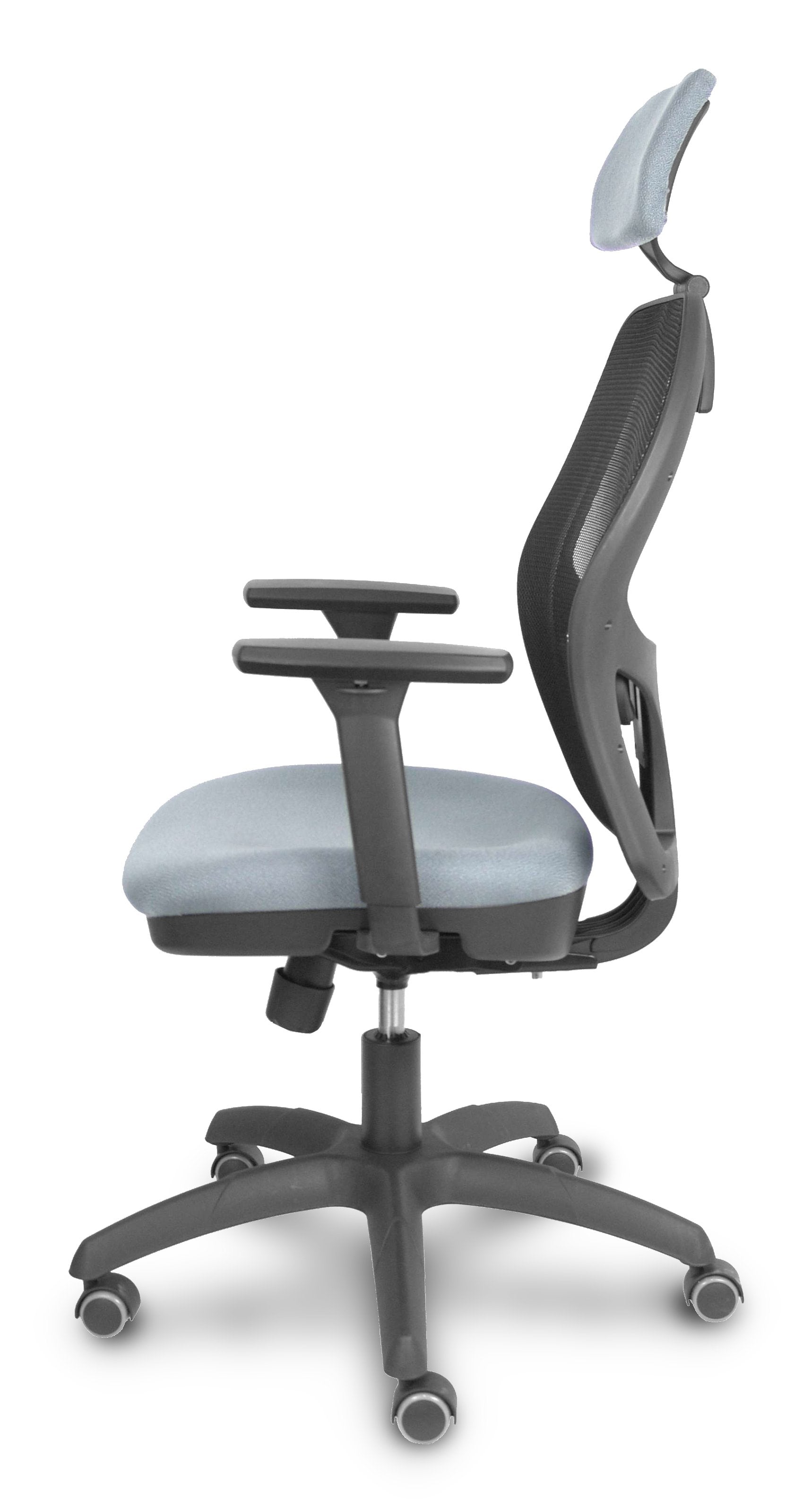 Piqueras Y Crespo Silla Jorquera Traslack Malla Negra Asiento Bali Gris Brazos 3d Cabecero Regulable