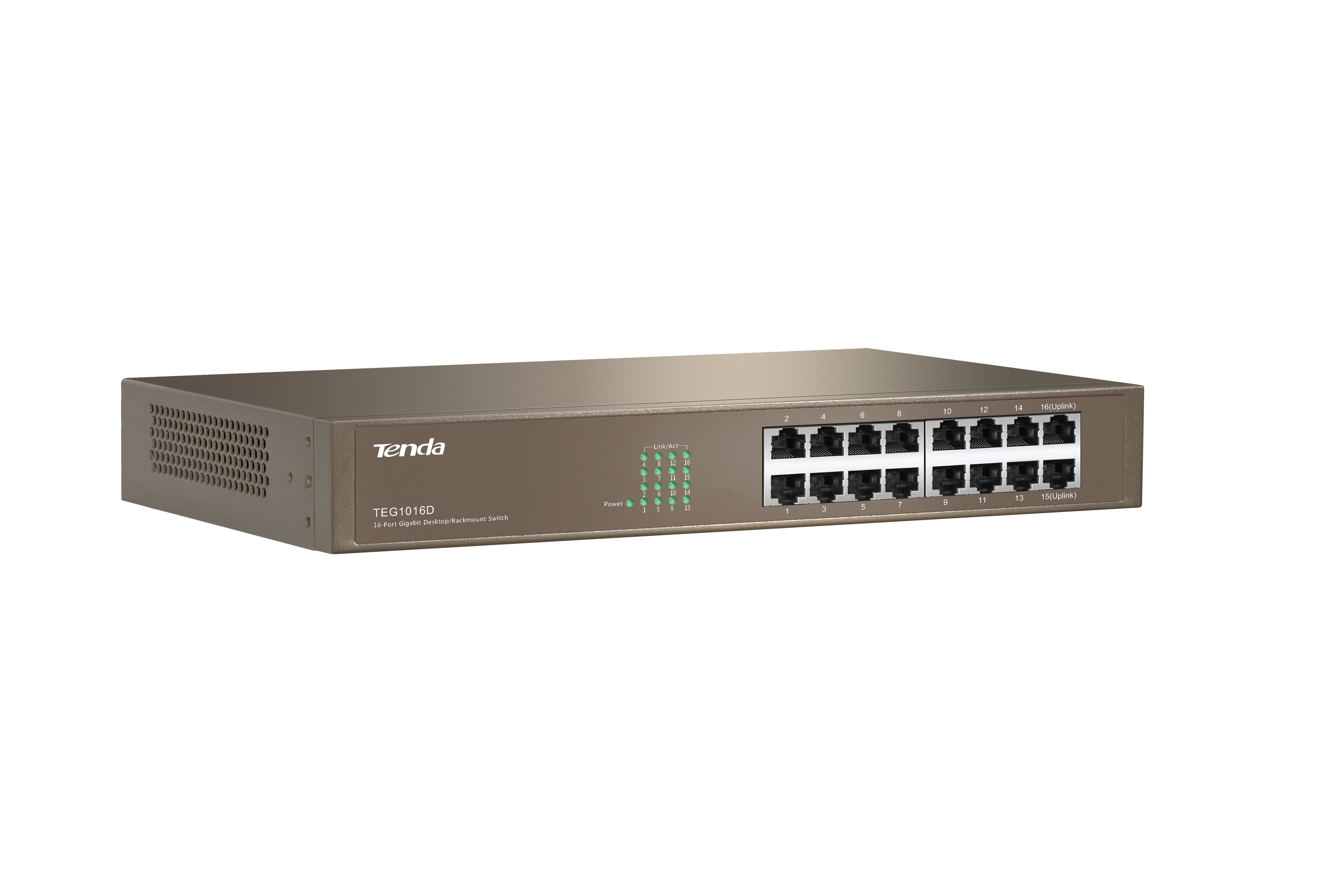 Tenda Switch 16 Puertos Gigabit Teg1016d 10/100/1000 Rack