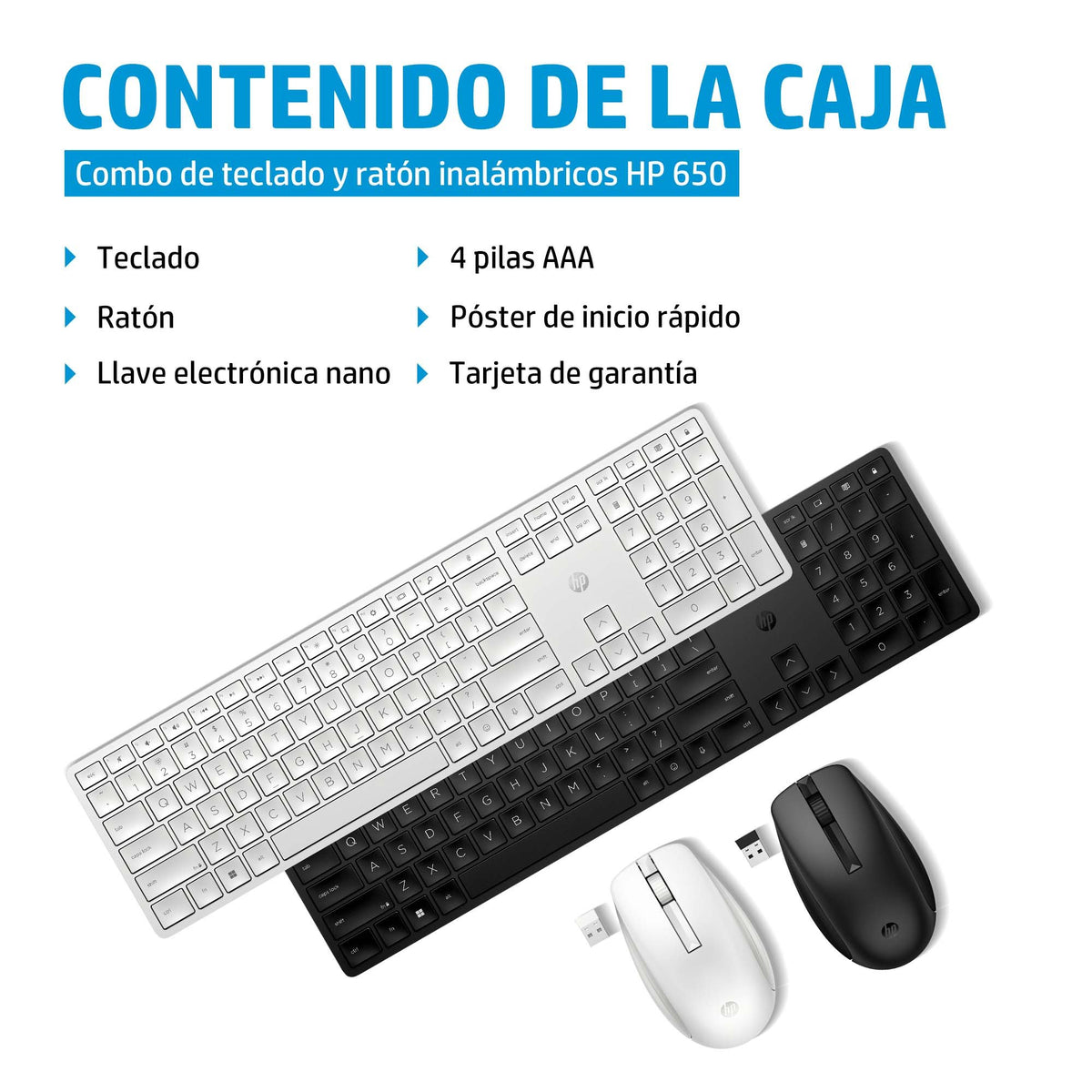 EAN 0196188141281 - HP 650 Wireless Keyboard and Mouse Combo Black teclado Ratón incluido Hogar RF inalámbrico Negro imagen 2
