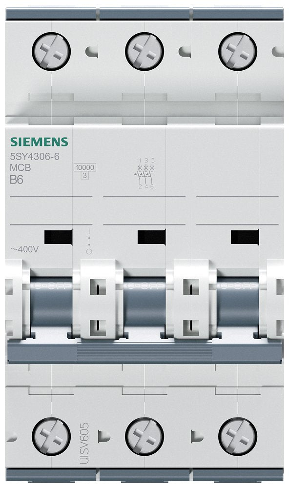 Siemens 5sy43066 Leitungsschutzschalter 400v 10ka 3p B 6a T=70mm