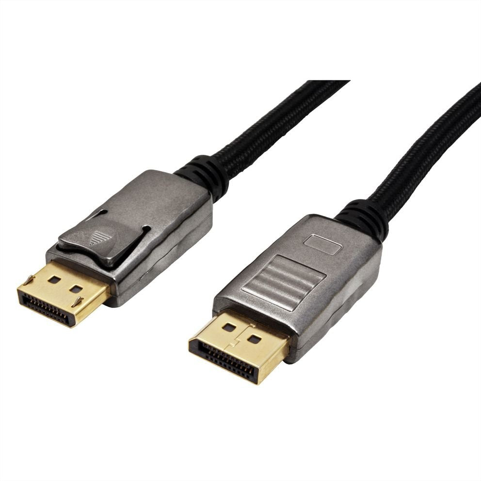 Roline Displayport Cable, Dp-Dp, V1.2, St - St, Schwarz-Metallic, 1 M