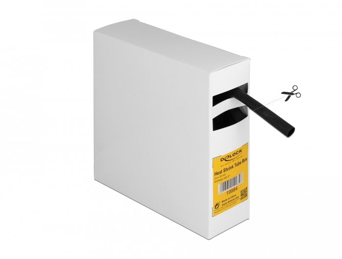Caja De Tubos Termorretráctiles Delock, Tasa De Contracción 3: 1, 5 Mx 9,5 Mm Negro
