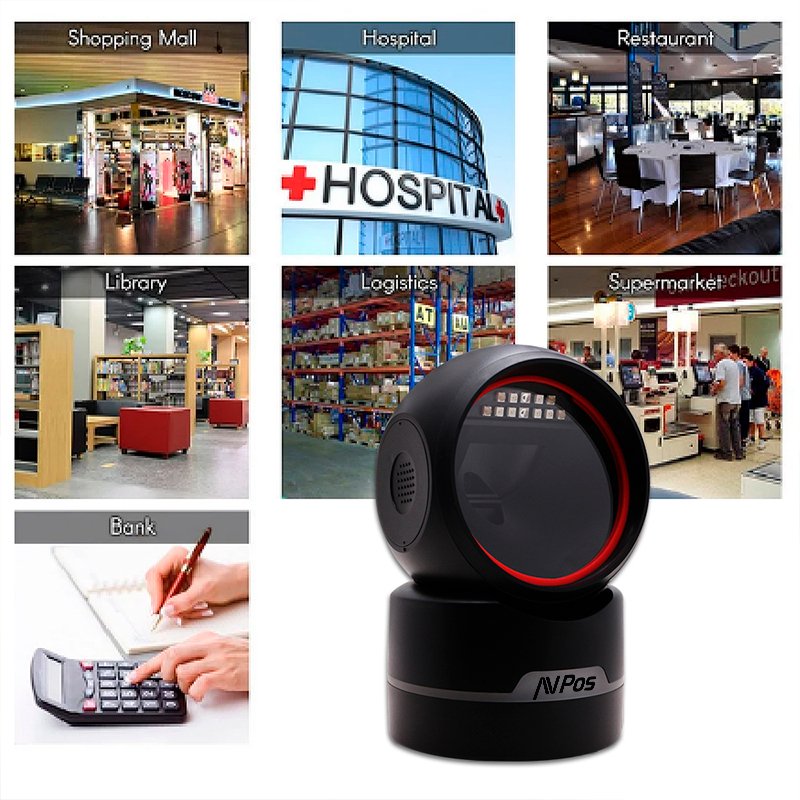 Avpos Avp-M680-2d Lector De Codigos De Sobremesa - Escaneo Automatico - Lectura De Codigos 1d, 2d Y Qr - Usb Y Serie -