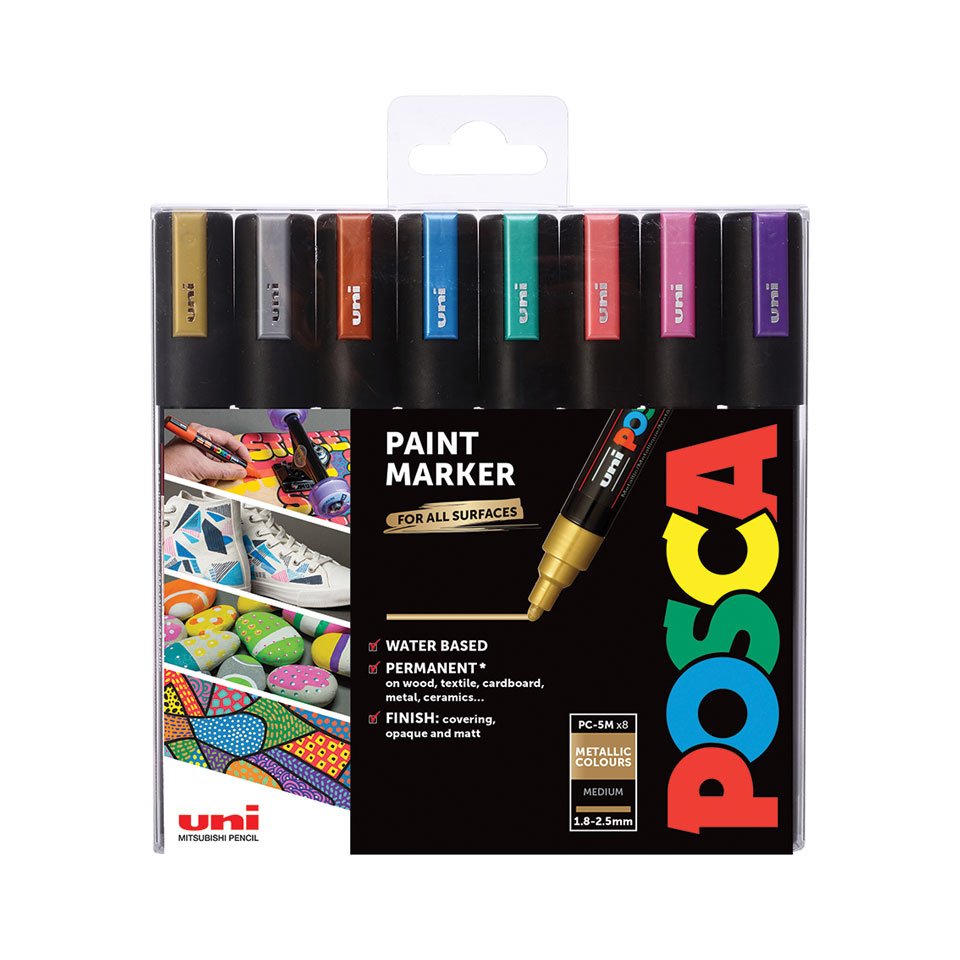 Posca Marcador  Pc-5m No Permanente Punta Forma De Bala 1,8 - 2,5 Mm Azul Metálico