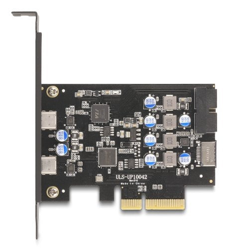 Delock 90345 Tarjeta Pci Express X4 A 2 X Usb Type-C Externo + 1 X Usb 10 Gbps Type-E Key A Interno Y 1 X 19 Pines Usb Cabezal De Pin Macho - Factor De Forma De Perfil Bajo