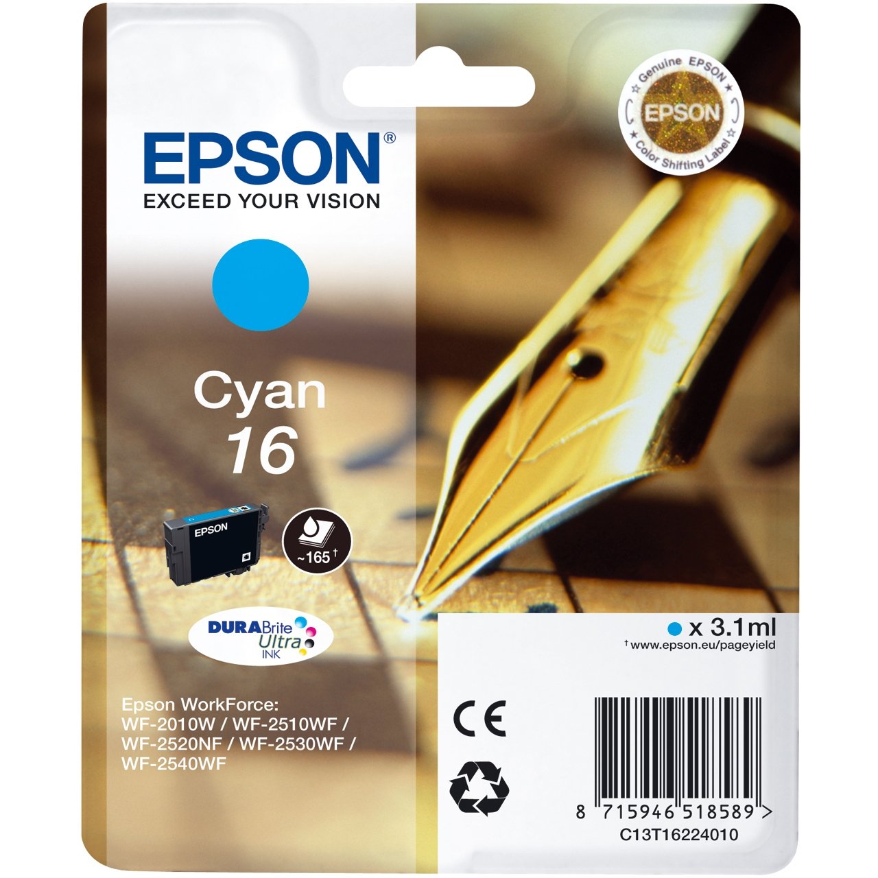 Epson Tinta Cian Durabrite Ultra Ink -Nº 16