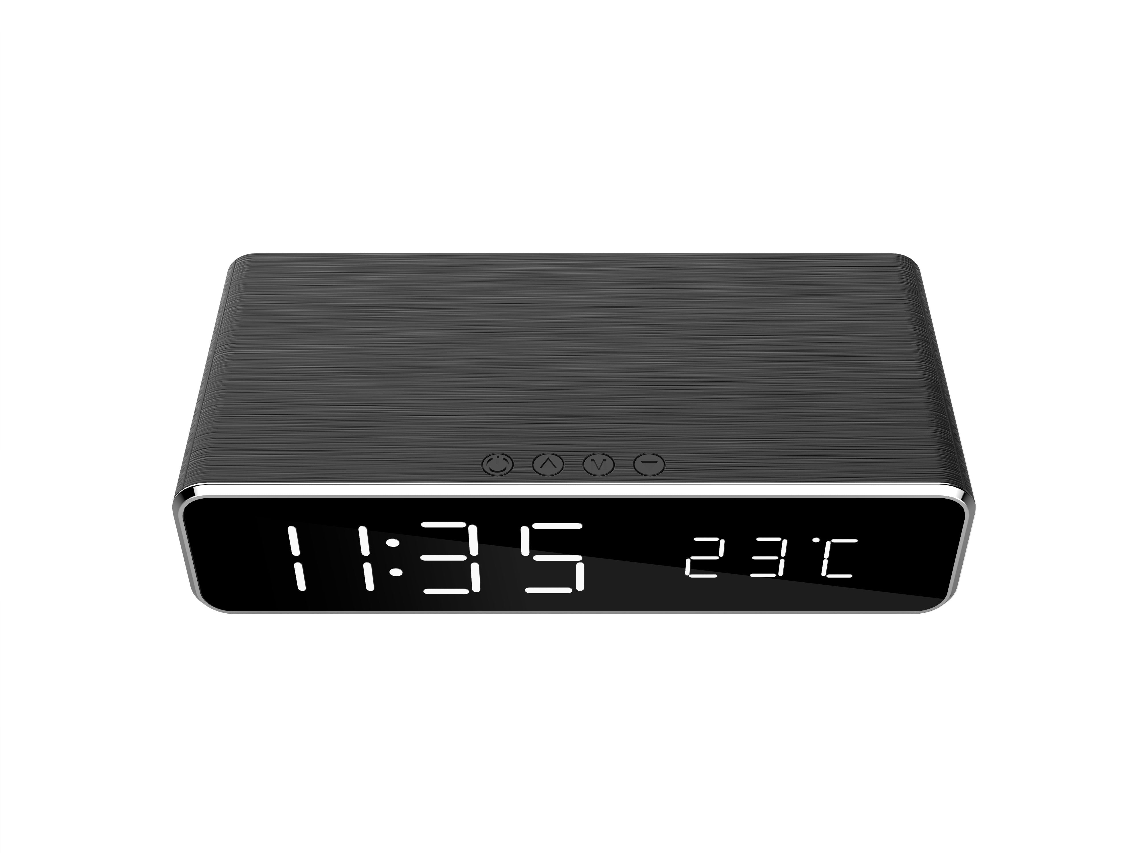 Gembird Dac-Wpc-01-S, Reloj Despertador Con Cargador Inalambrico, Plata, Iphone X/Xs/Xr, Iphone 8, Galaxy S8/S7/S6, Lcd