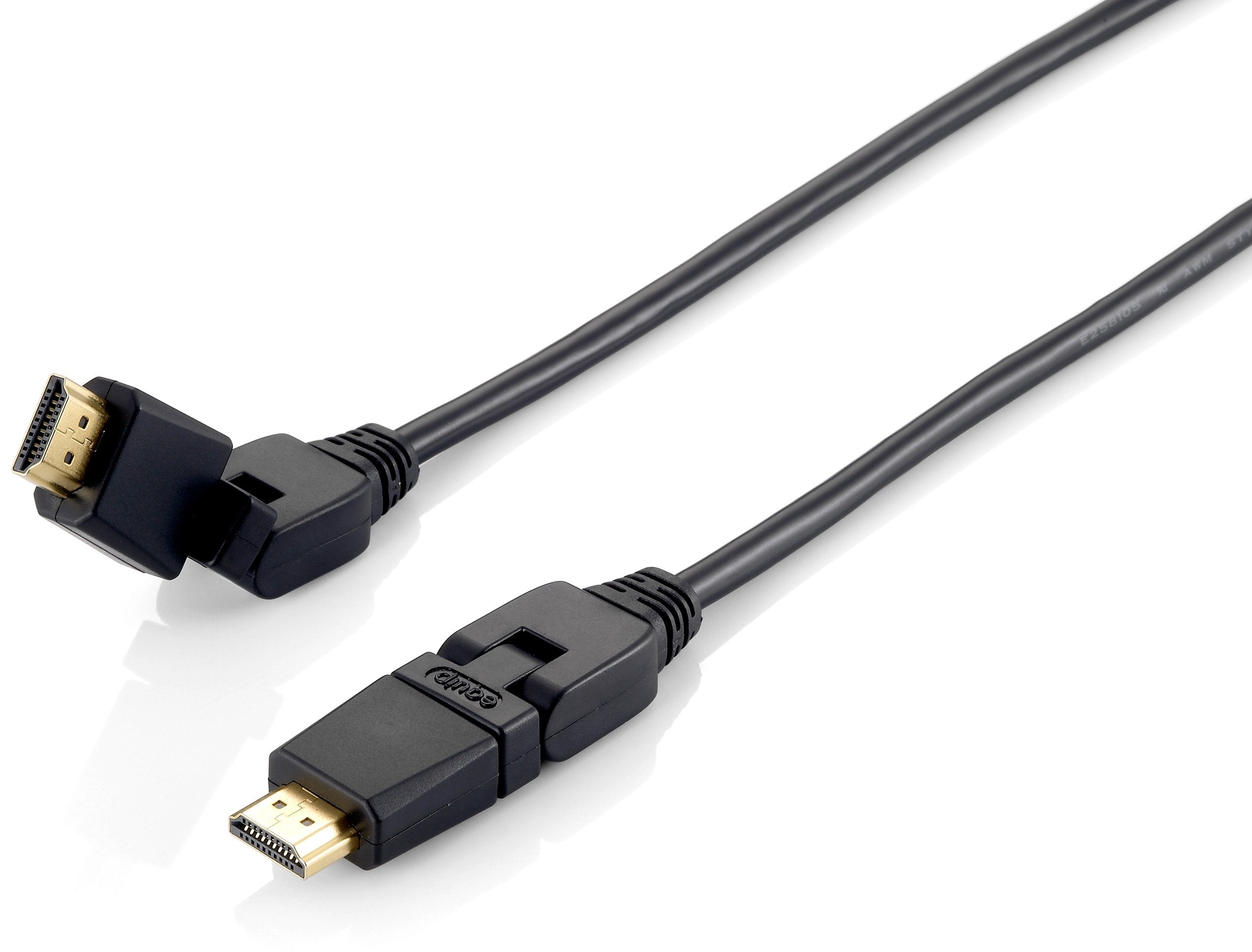 Cable Hdmi Equip Hdmi 2.0 High Speed Con Ethernet 3m  Conectores Pivotantes 180º 119363