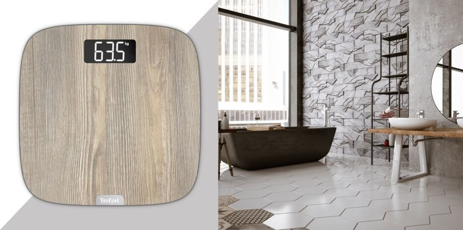 Tefal Pp1600 Origin Bathroom Scale, Wood Design