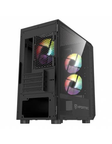 Nfortec Dys Tempered Glass Usb 3.0 Argb Black