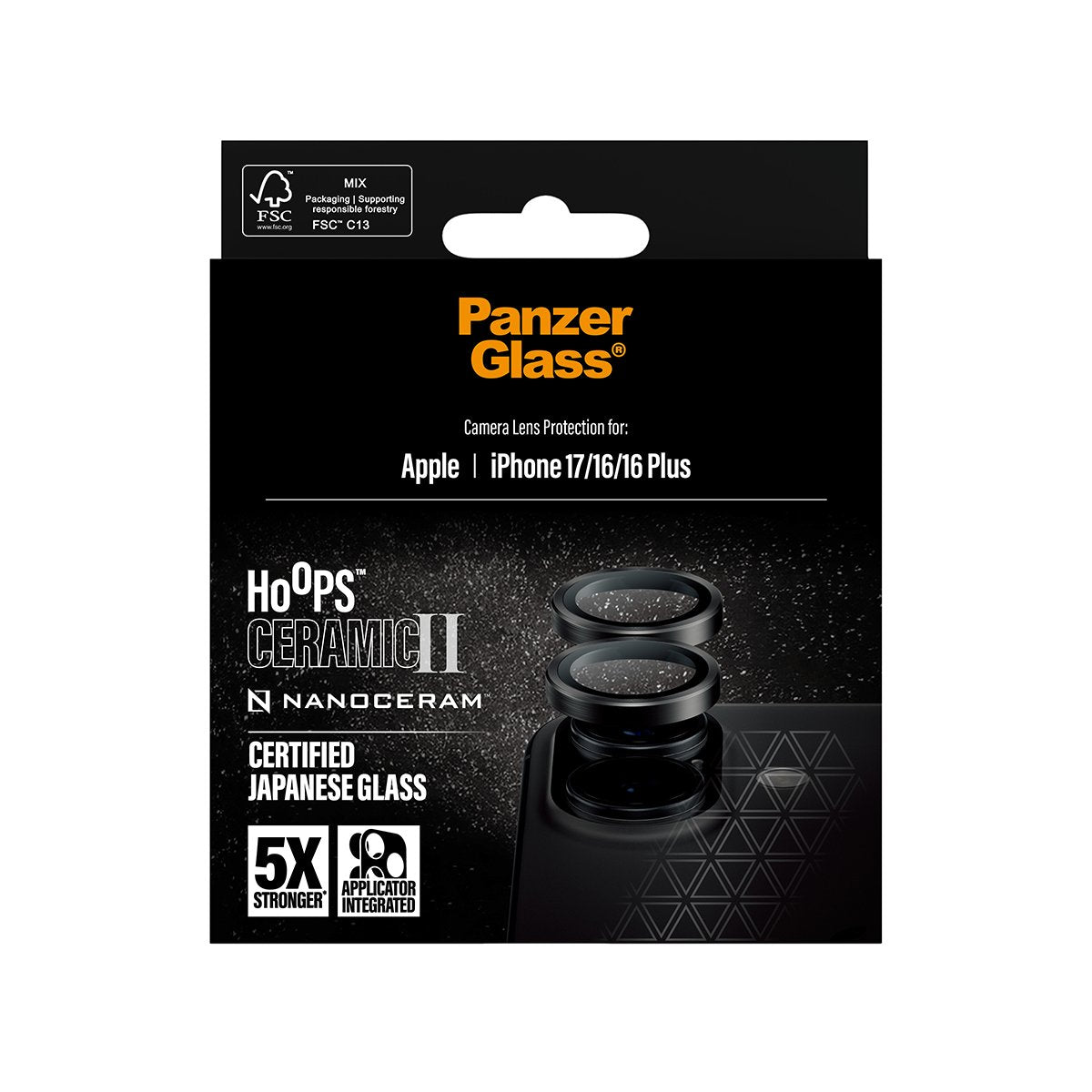 EAN 5715685027277 - PanzerGlass ® Hoops® Ceramic II Camera Lens Protector iPhone 17 | iPhone 16 | 16 Plus Protector de pantal imagen 3