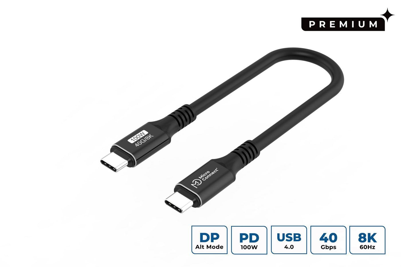 EAN 5715328135574 - Microconnect USB4CC015 cable USB USB4 Gen 3x2 0,15 m USB C 100 W Negro imagen 1