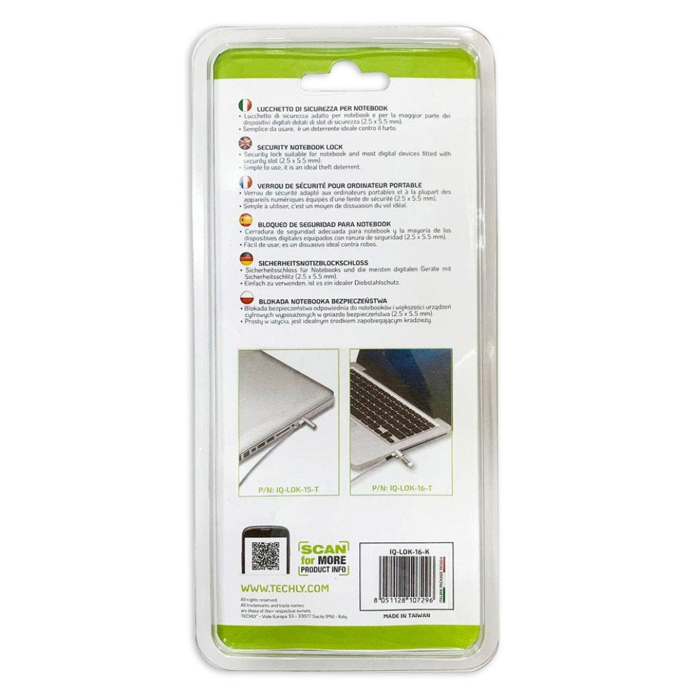 EAN 8051128107289 - Techly IQ-LOK-15-K cable antirrobo Plata 1,8 m imagen 8