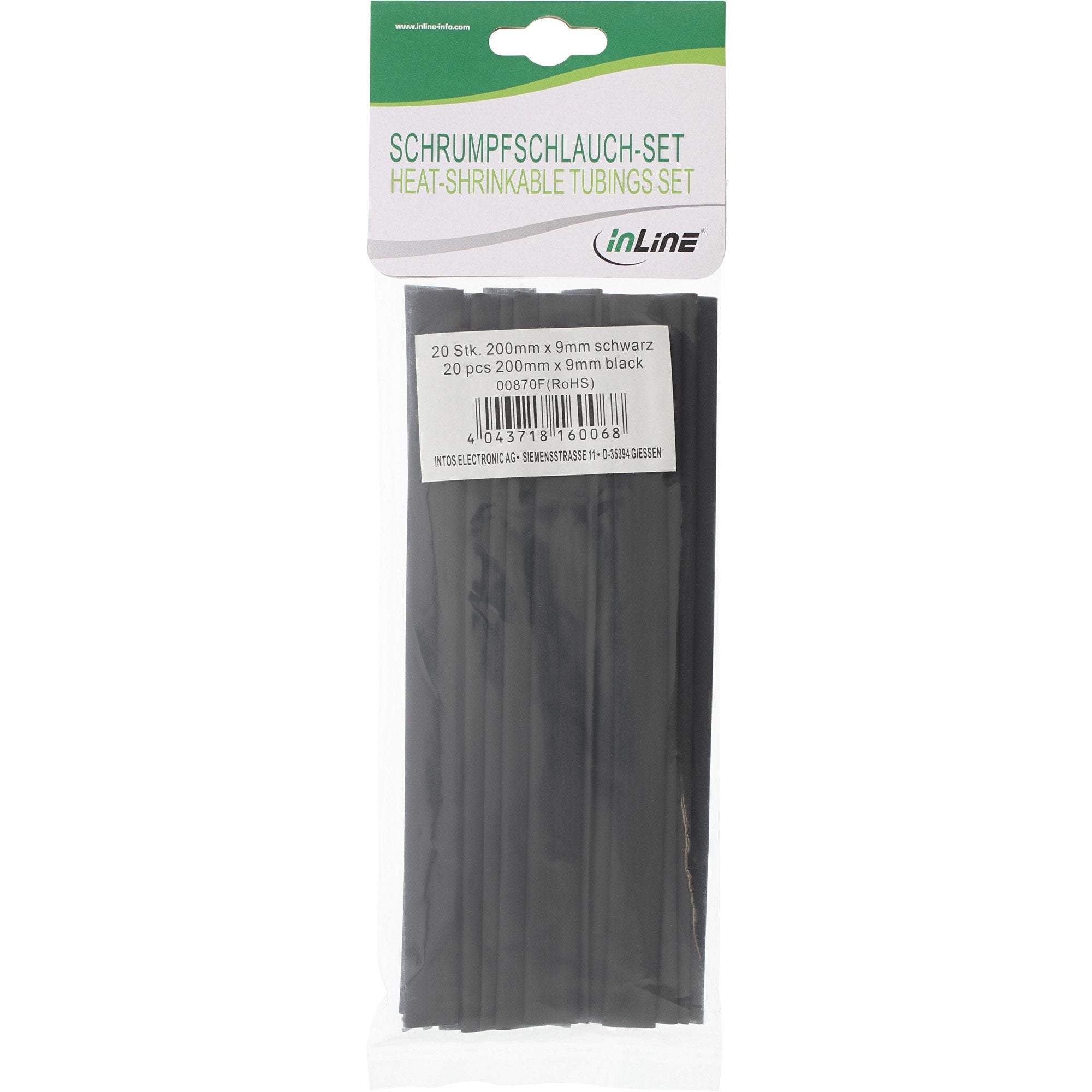 Tubos Termorretráctiles Inline De 200 Mm De 9 Mm A 4,5 Mm 20 Uds.