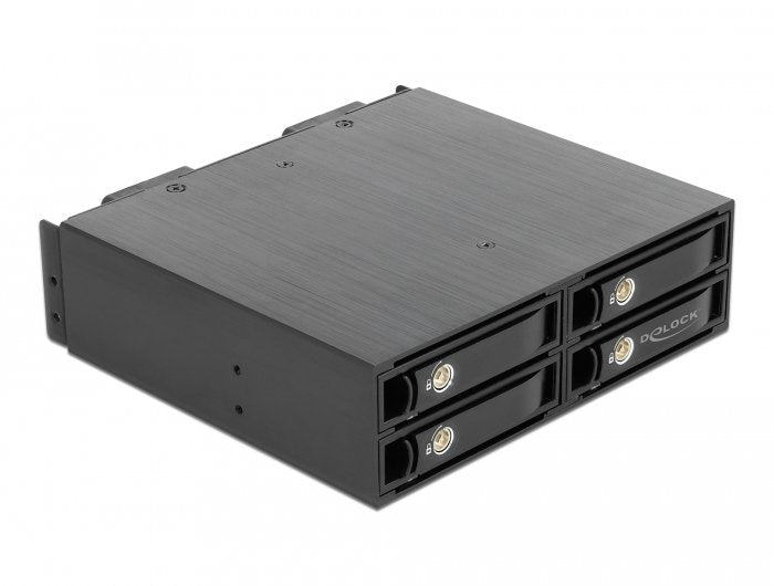 Delock 47235 Panel Bahía Disco Duro 13,3 Cm (5.25") Bandeja Para Disco Duro Negro, Bastidor De Instalación Negro, 13,3 Cm (5.25"), Bandeja Para Disco Duro, Nvme, 2.5", Negro, Aluminio