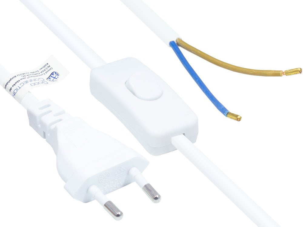 Good Connections Euro-Netzcable An Open End Weiss 1,5m