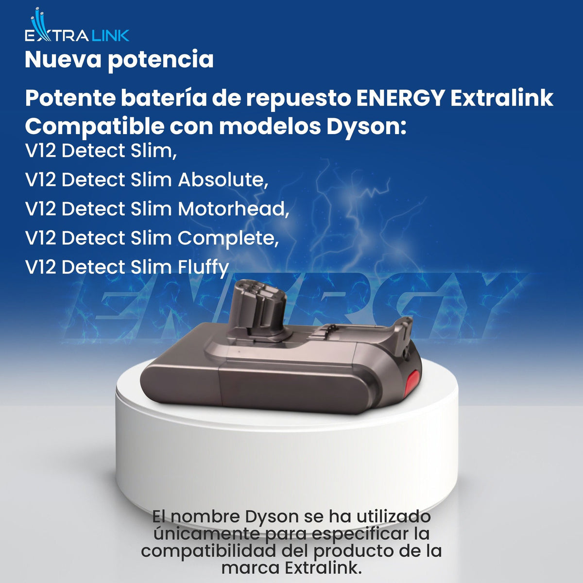 EAN 5907207223001 - Extralink BATERIA DYSON, V12 25.2V 2500MAH Batería Aspiradora sin cables imagen 14