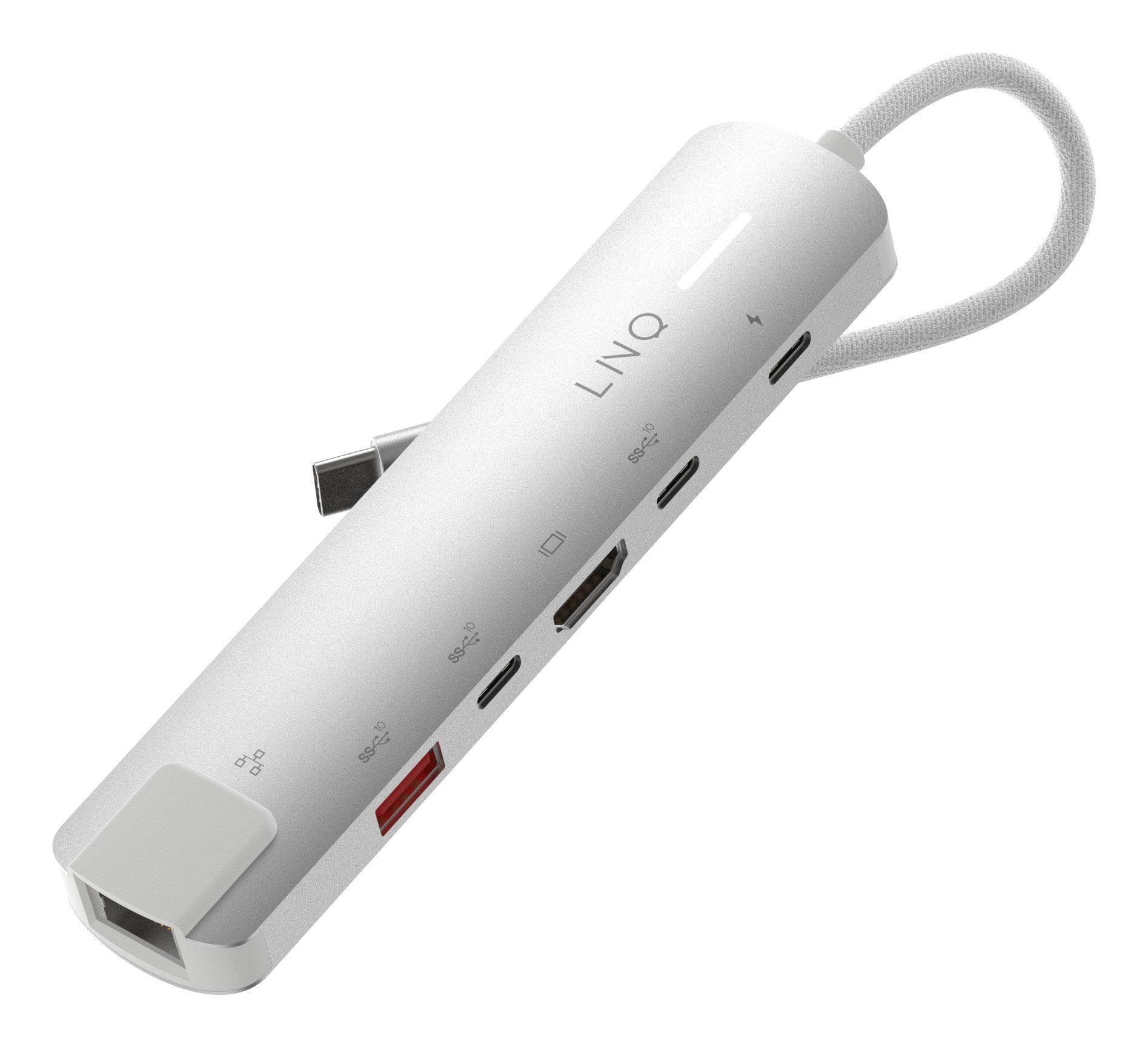 Hub 6 Puertos Pro Usb-C 140w Gris Linq Usb-C/ 1xusb3.2, 1xhdmi, 1xusb-C Pd Hasta 140w, 2xusb-C, 1xrj45 2,5gbps