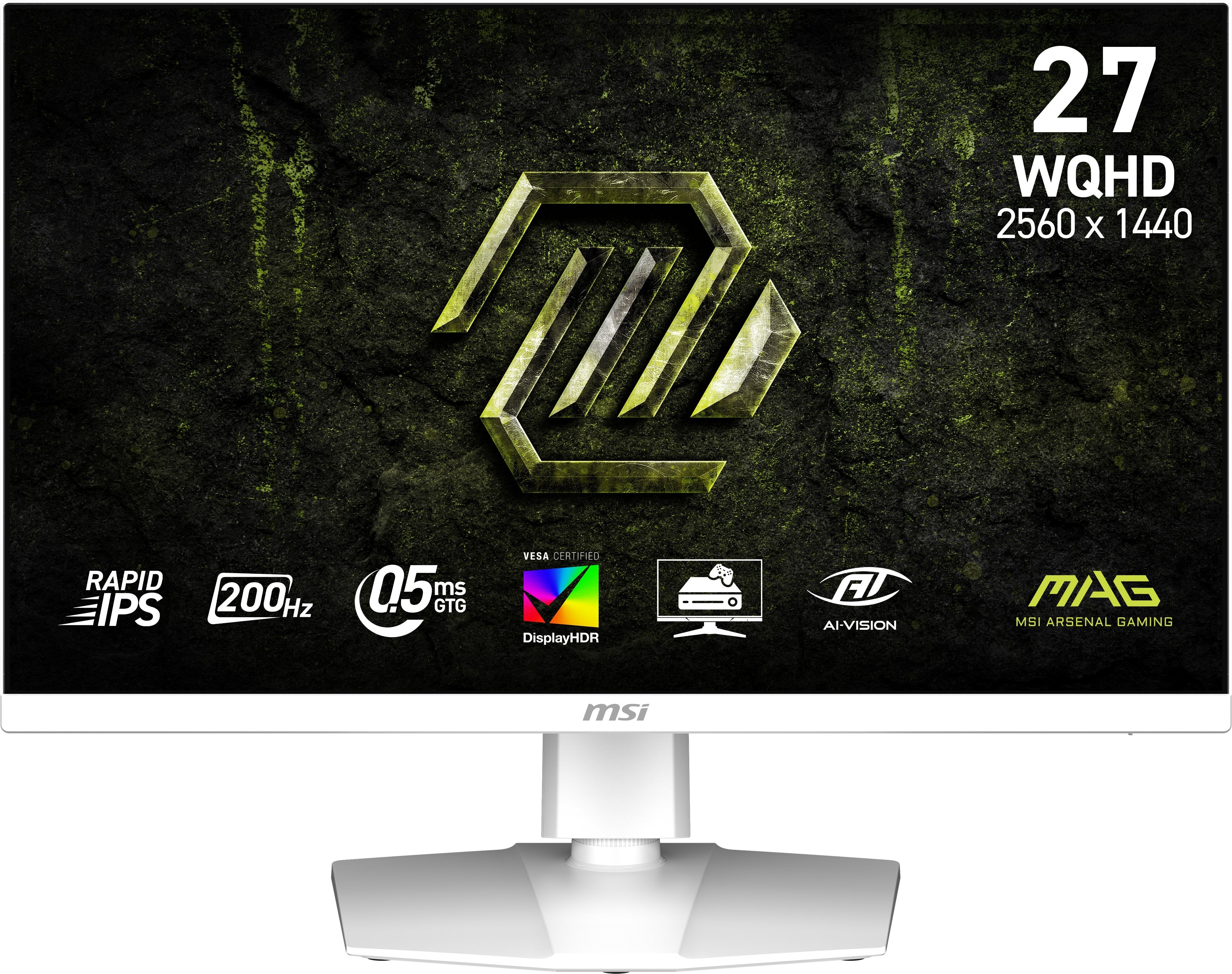 68,6 Cm (27") 2560 X 1440 Pixel Msi 9s6-3cf99t-001 16:9 Wide Quad Hd Rapid Ips 0,5 Ms 200 Hz Hdr Displayport Hdmi Pivot Height Vesa