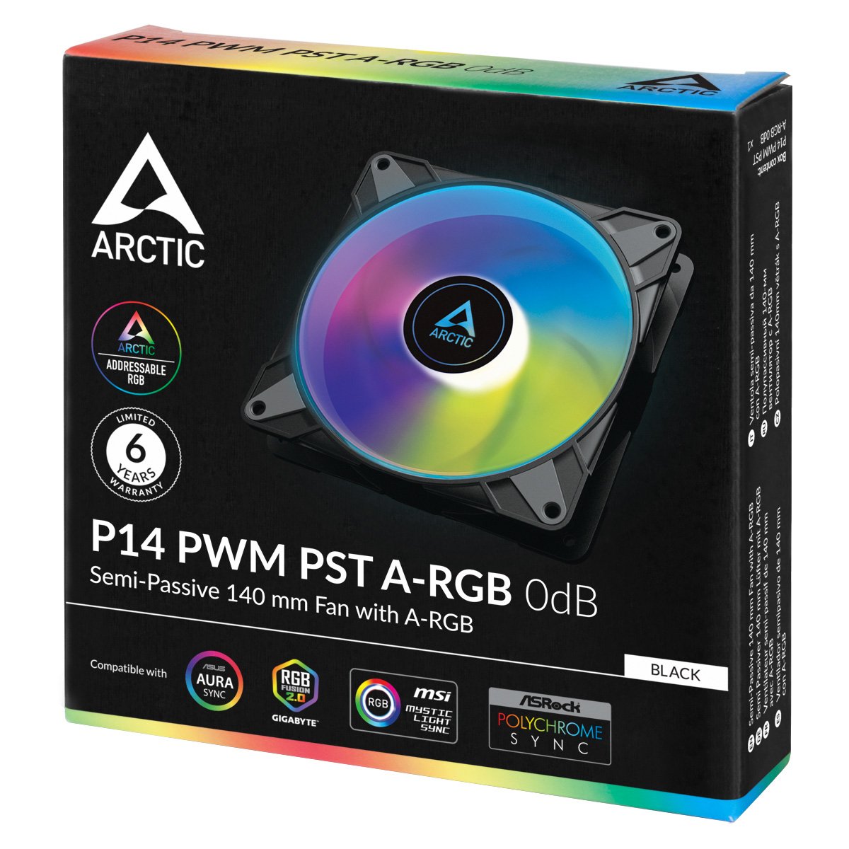 EAN 4895213703505 - ARCTIC P14 PWM PST A-RGB 0dB Carcasa del ordenador Ventilador 14 cm Negro 1 pieza(s) imagen 5