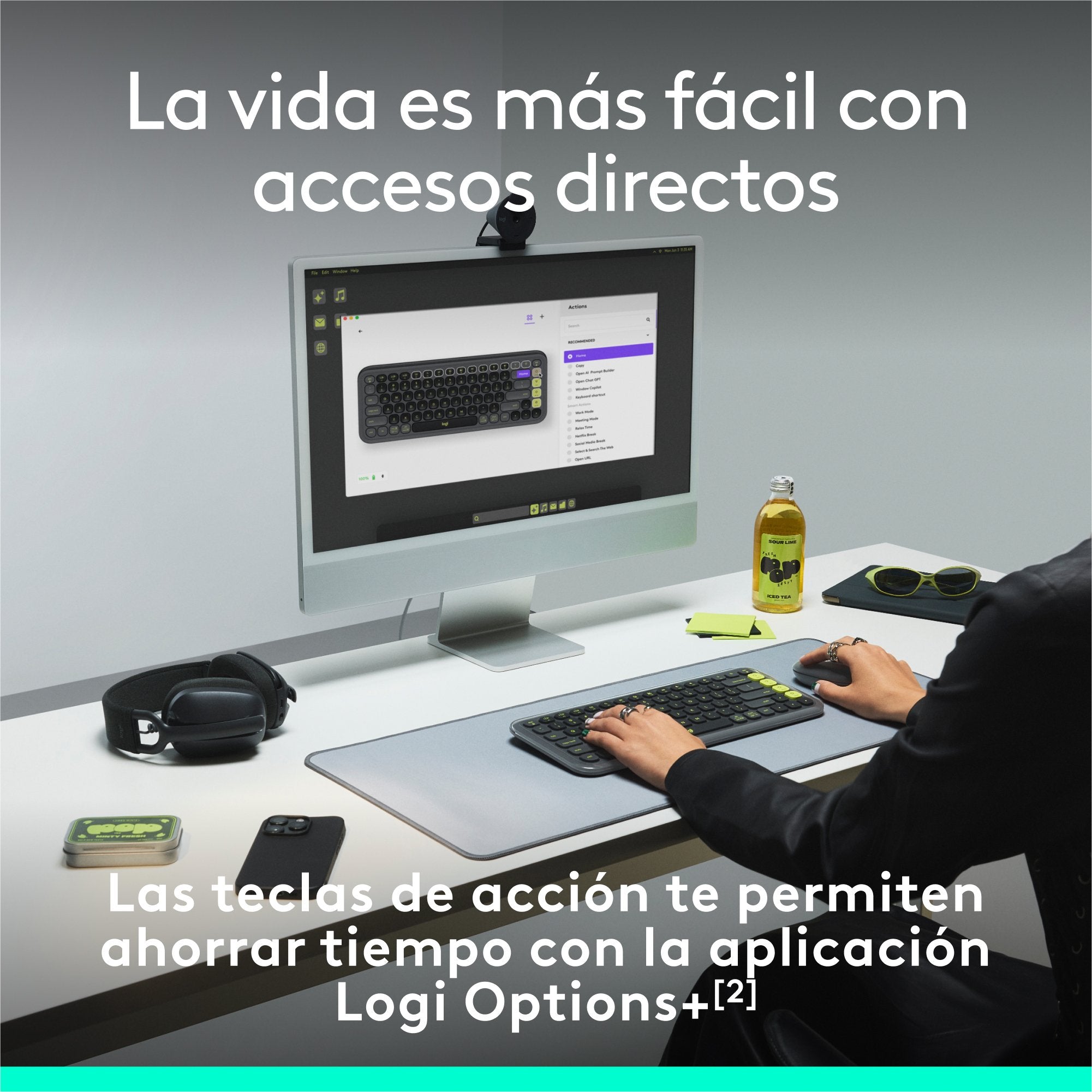 Teclado Esoañol Logitech Pop Icon Keys  Inalámbrico Bluetooth Le Qwerty Español Blanco Apagado Naranja