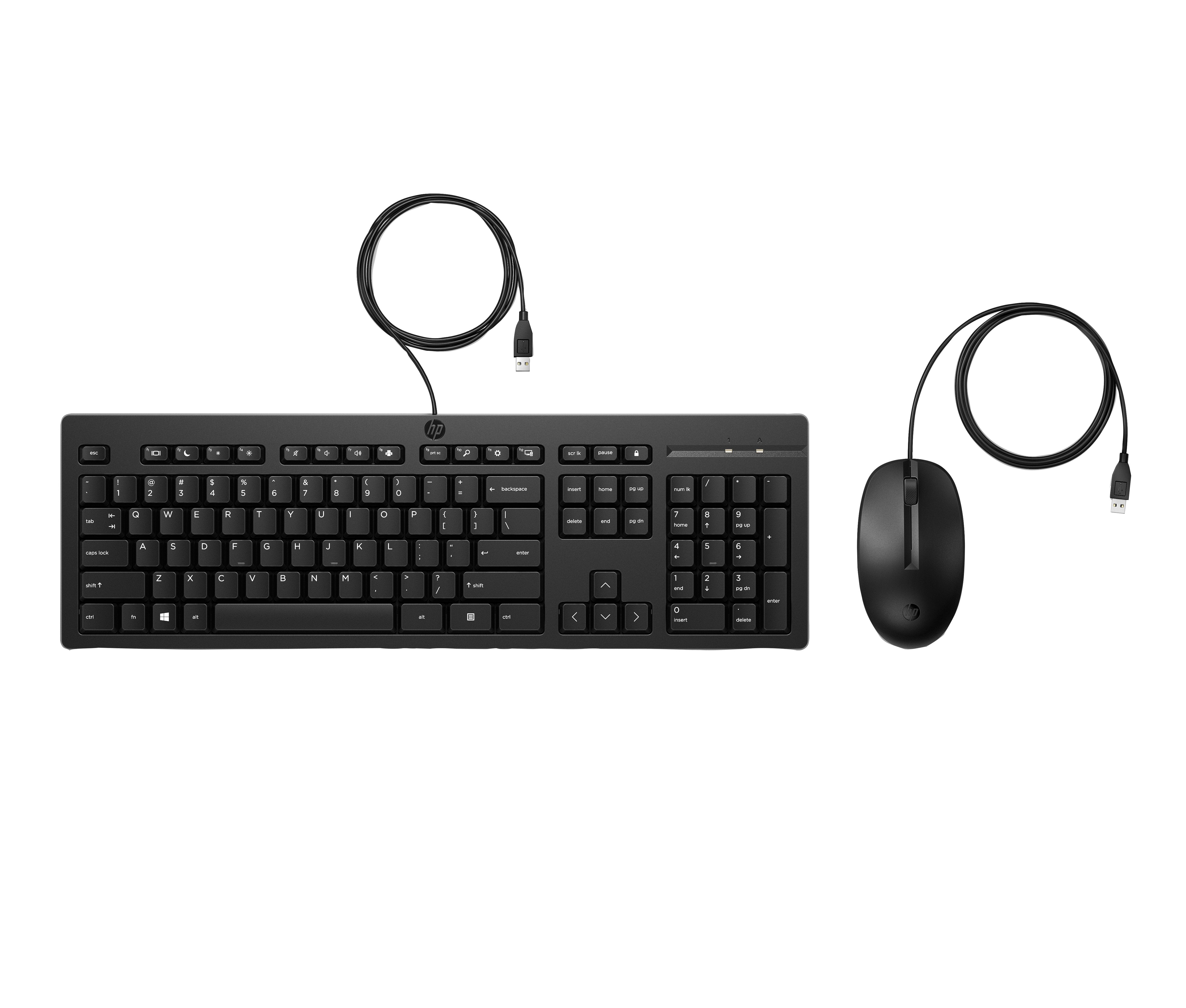 Ratón Y Teclado Hp 225 Con Cable, Juego De Sobremesa Negro, Diseño De 286j4aa#Abd
