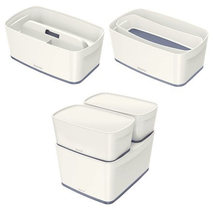 Leitz Caja Almacenamiento Mybox Wow Pequeña C/Tapa 318x128x191mm Gris/Blanco