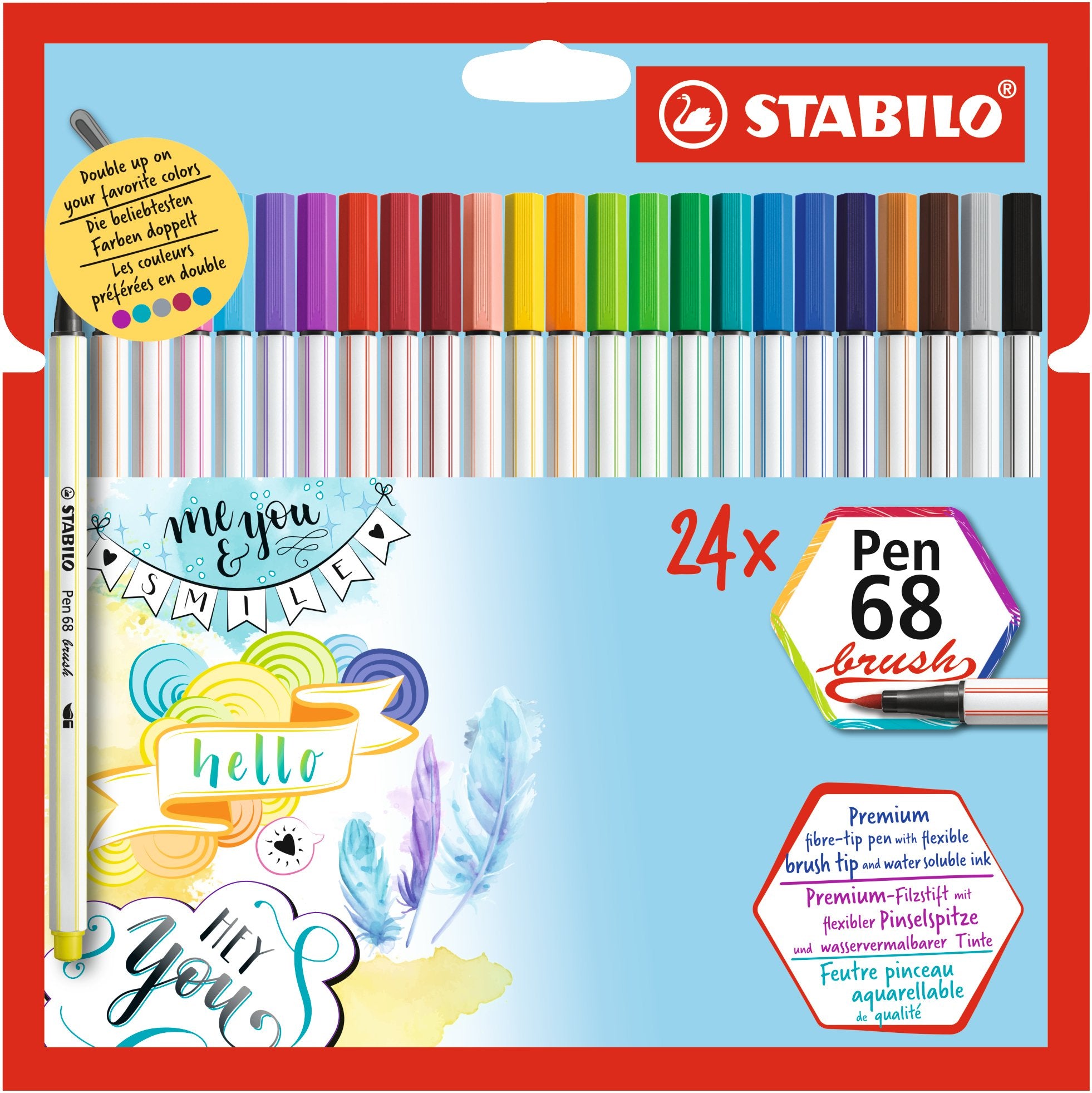 EAN 4006381554305 - STABILO Pen 68 Brush rotulador Fuerte Multicolor 24 pieza(s) imagen 1
