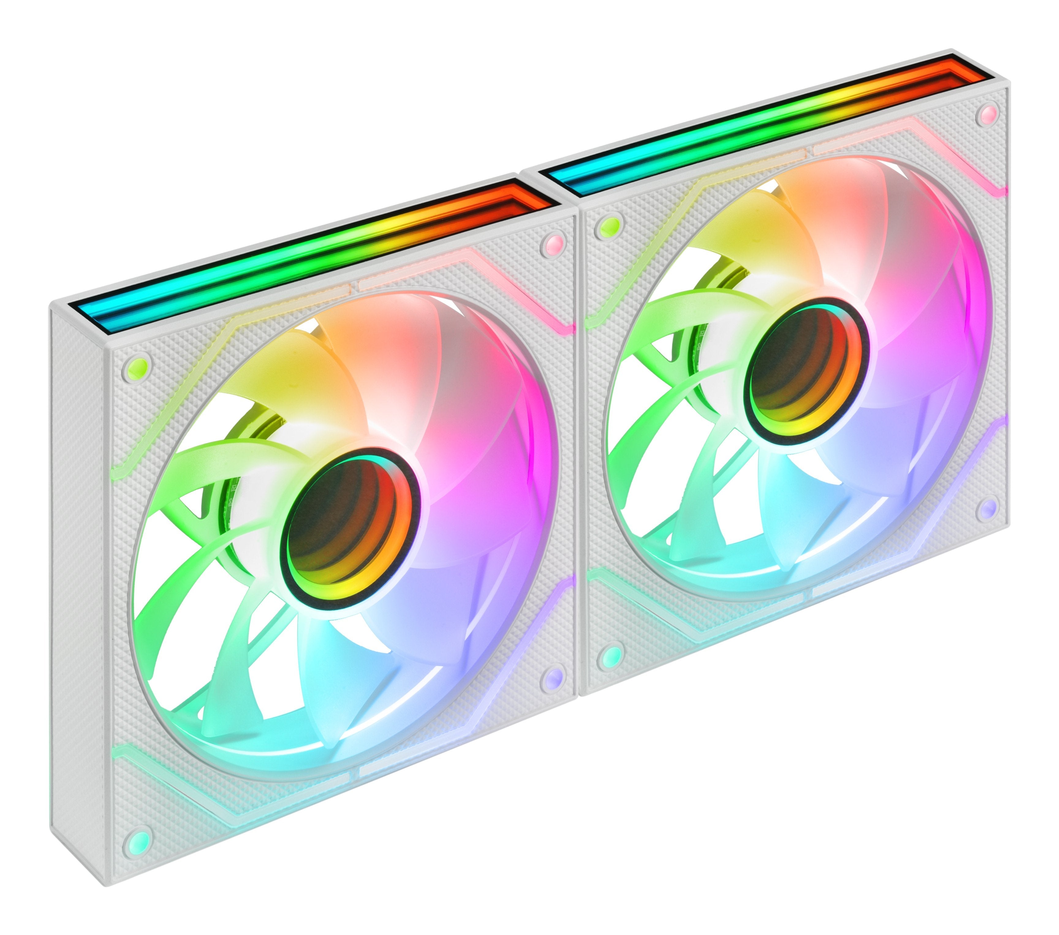 Kit 2 Ventiladores Pc  Auxiliar Mf-3d Prox2r Blanco Mars Gaming Argb/ Silencioso 12db / 12mm