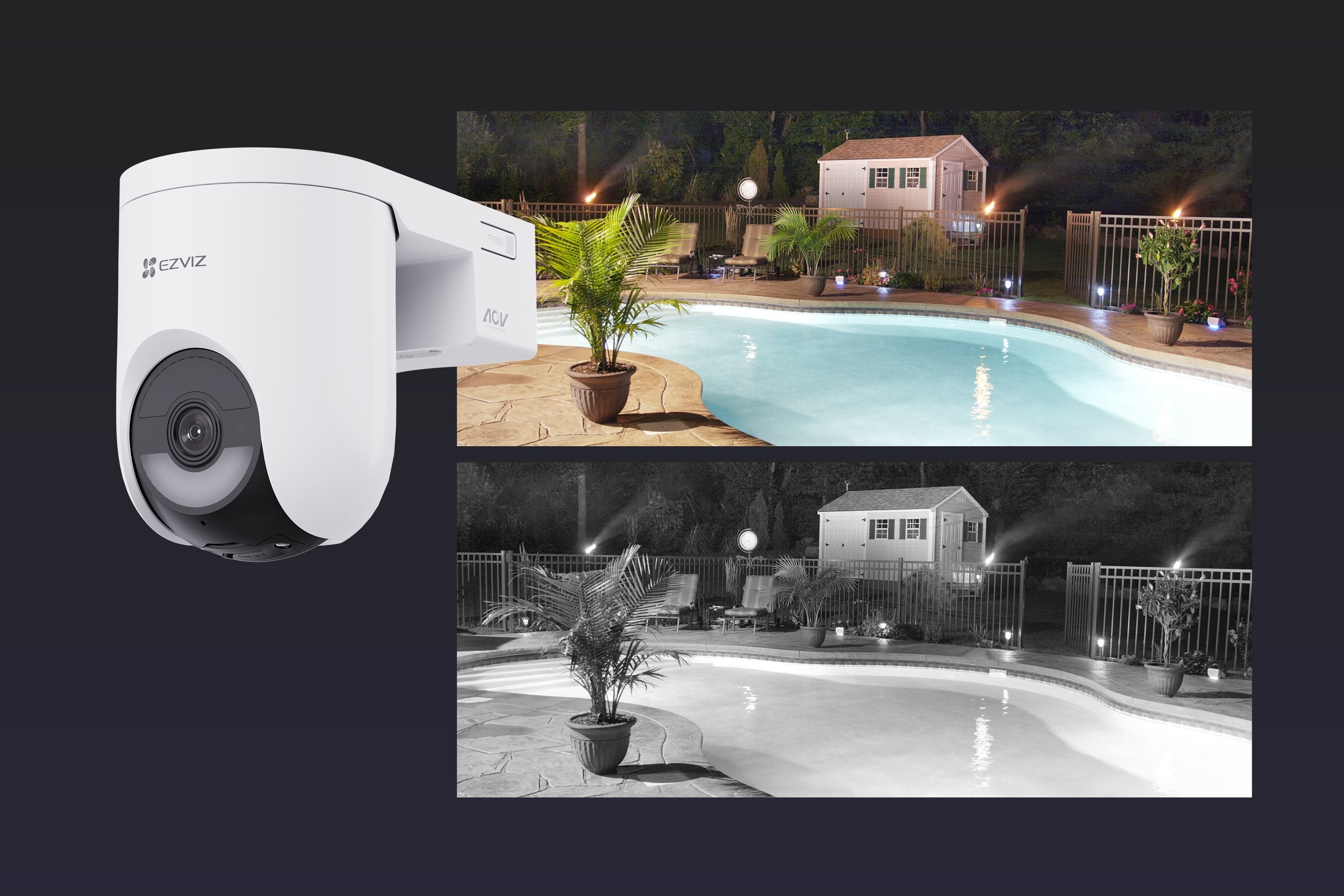 Ezviz Camara Wifi Exterior Hb8 2k+ 4mp Panoramica/Inclinacion Con Bateria