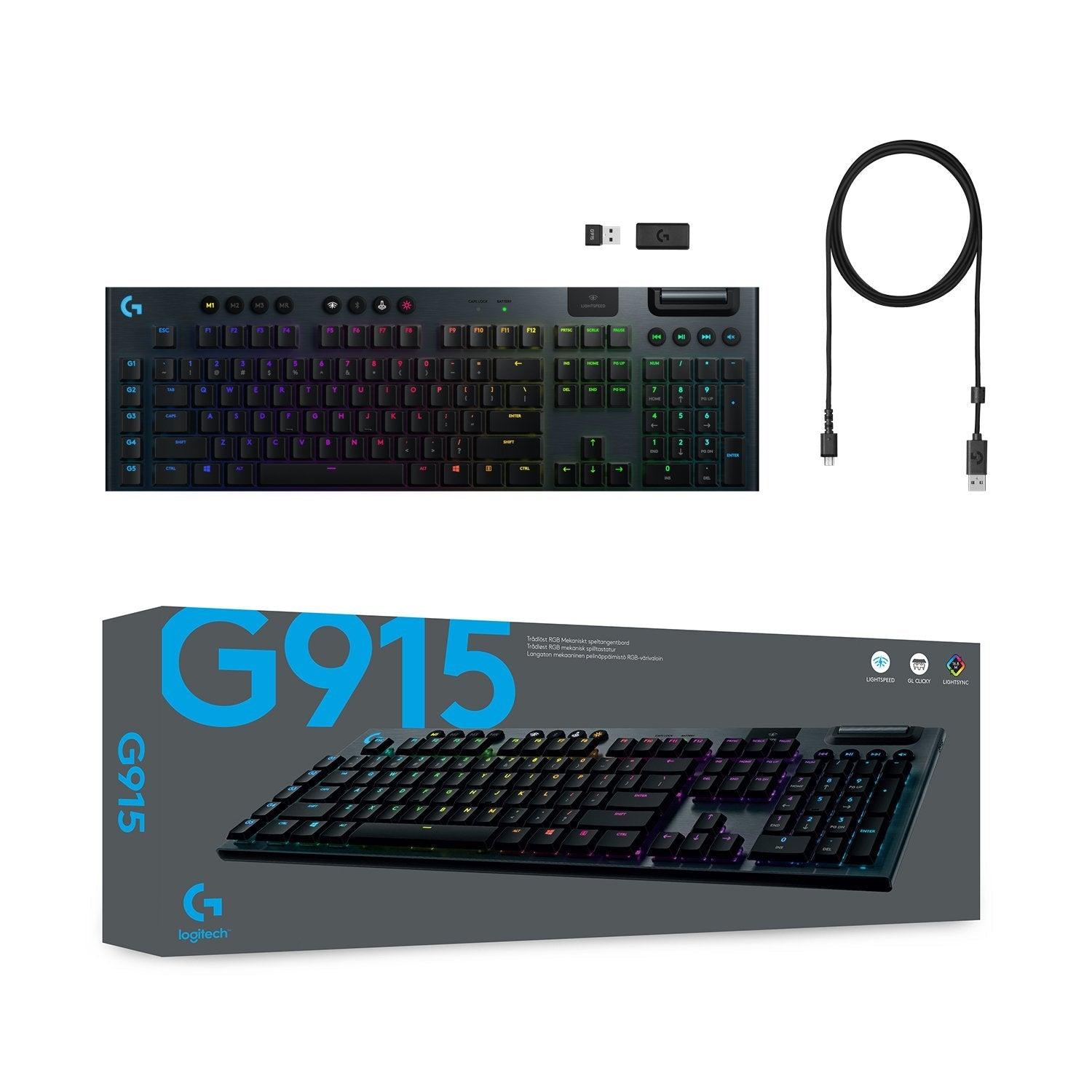 EAN 5099206099722 - Logitech G 920-010591 teclado Ratón incluido Juego RF Wireless + Bluetooth QWERTY Italiano Carbono imagen 9