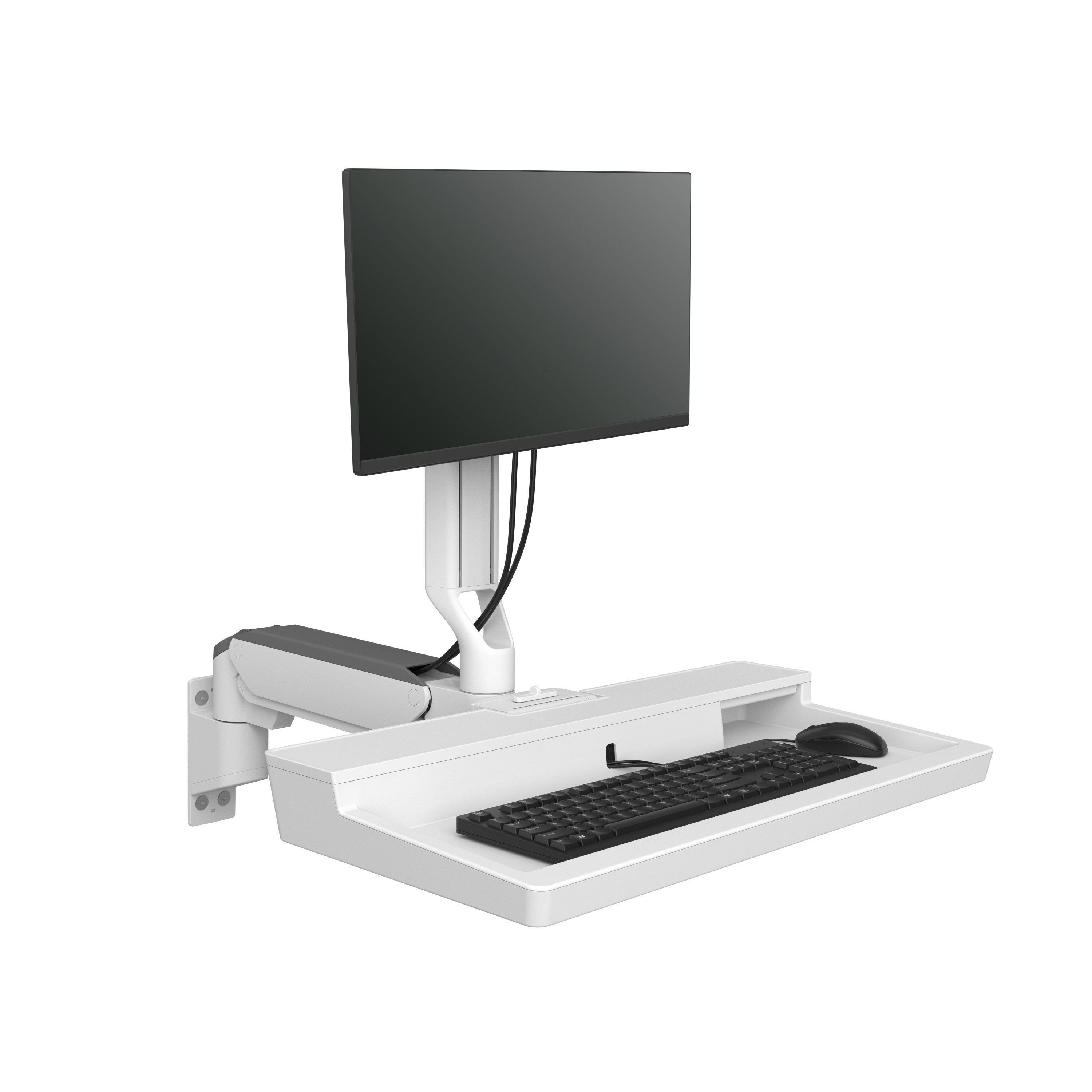 Ergotron Carefit Combo Arm Kit De Montaje (Brazo Articulado Bandeja De Teclado Base Para Montaje En Pared Adaptador De Montaje Para Carril) Modular Para Pantalla Lcd / Equipo Pc Aluminio Plástico Blanco Tamaño De Pantalla: Hasta 27" Se P