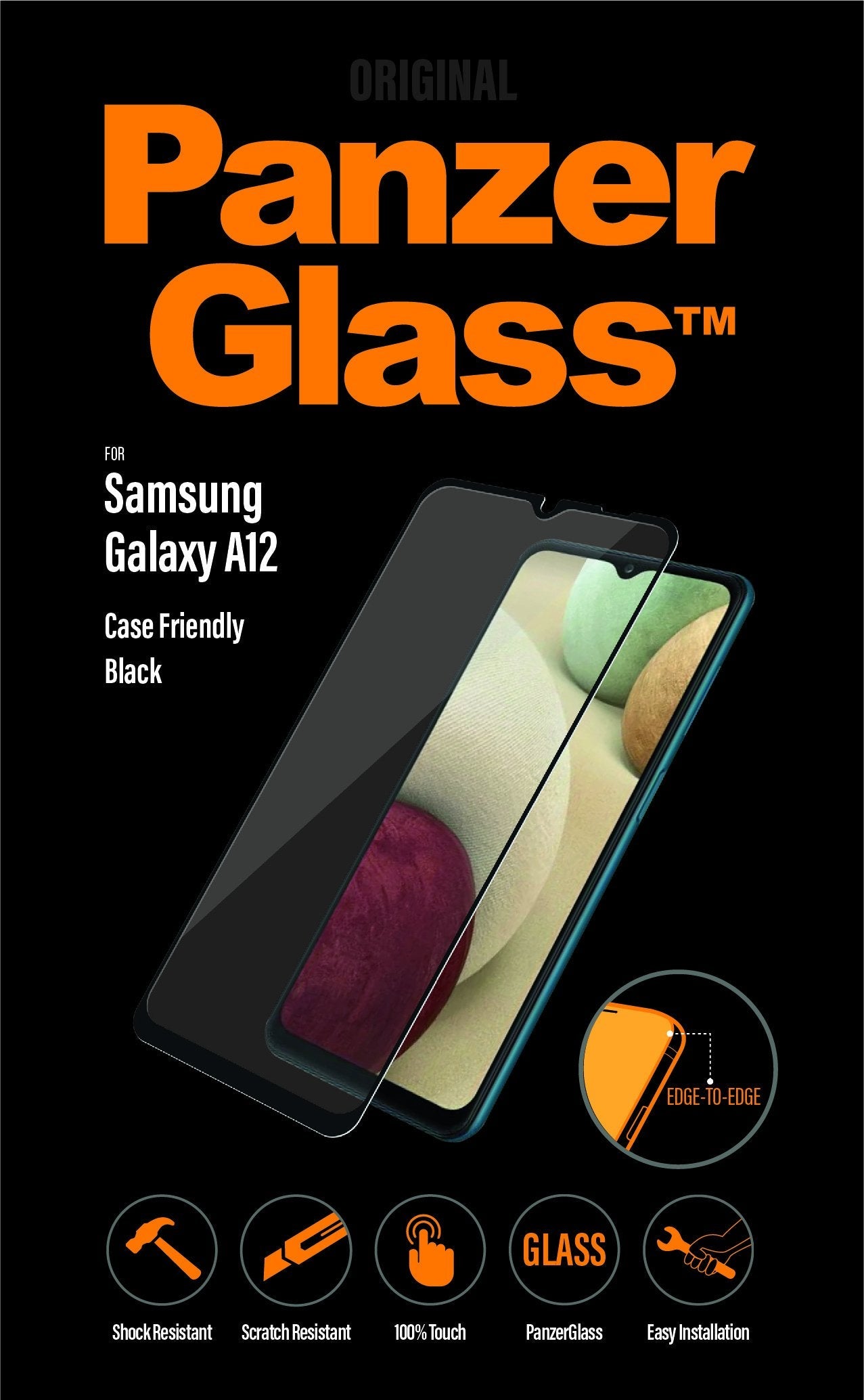 Protector De Pantalla Panzerglass 7251 Para Samsung Galaxy A12 Case Friendly Negro