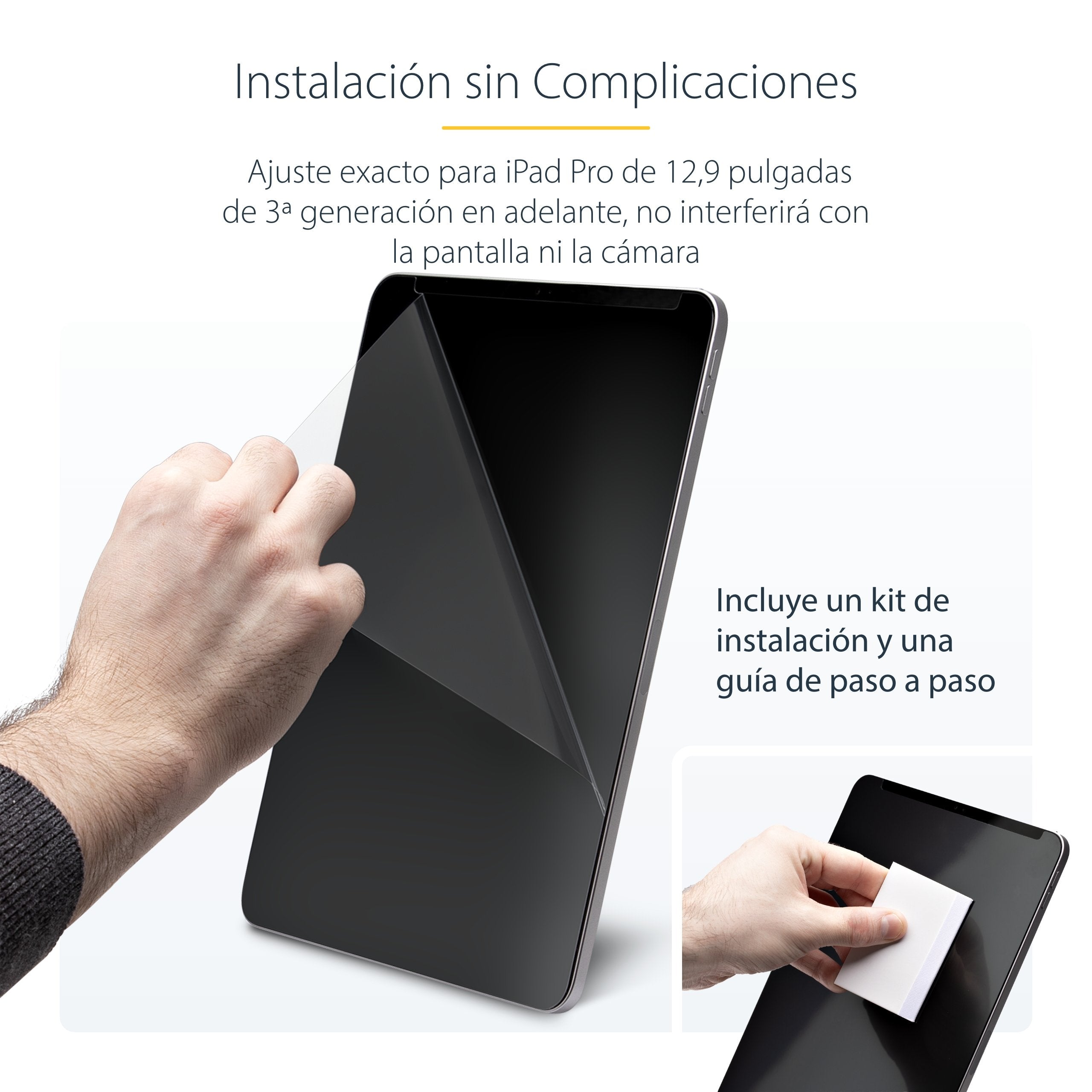 Startech.Com Protector De Pantalla Para Tableta For Portrait/Landscape Touch-Enabled +/-30° View Blocks Up To 51% Blue Light Matte Con Filtro De Privacidad 4 Vías 12.9" Negro Para Apple Ipad Pro De 12 9" (3ª Generación 4ª Generación 5ª