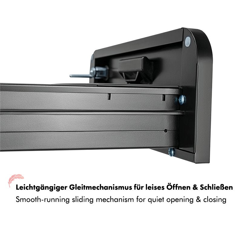 Mobile File Cabinet, 2-Drawer, W Lock, Negro