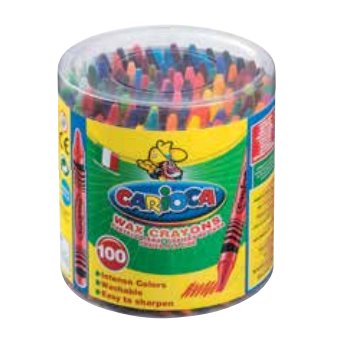 Carioca Pack De 100 Ceras Pastel - Colores Brillantes - Lavables - Cuerpo De Ø 8mm - Varios