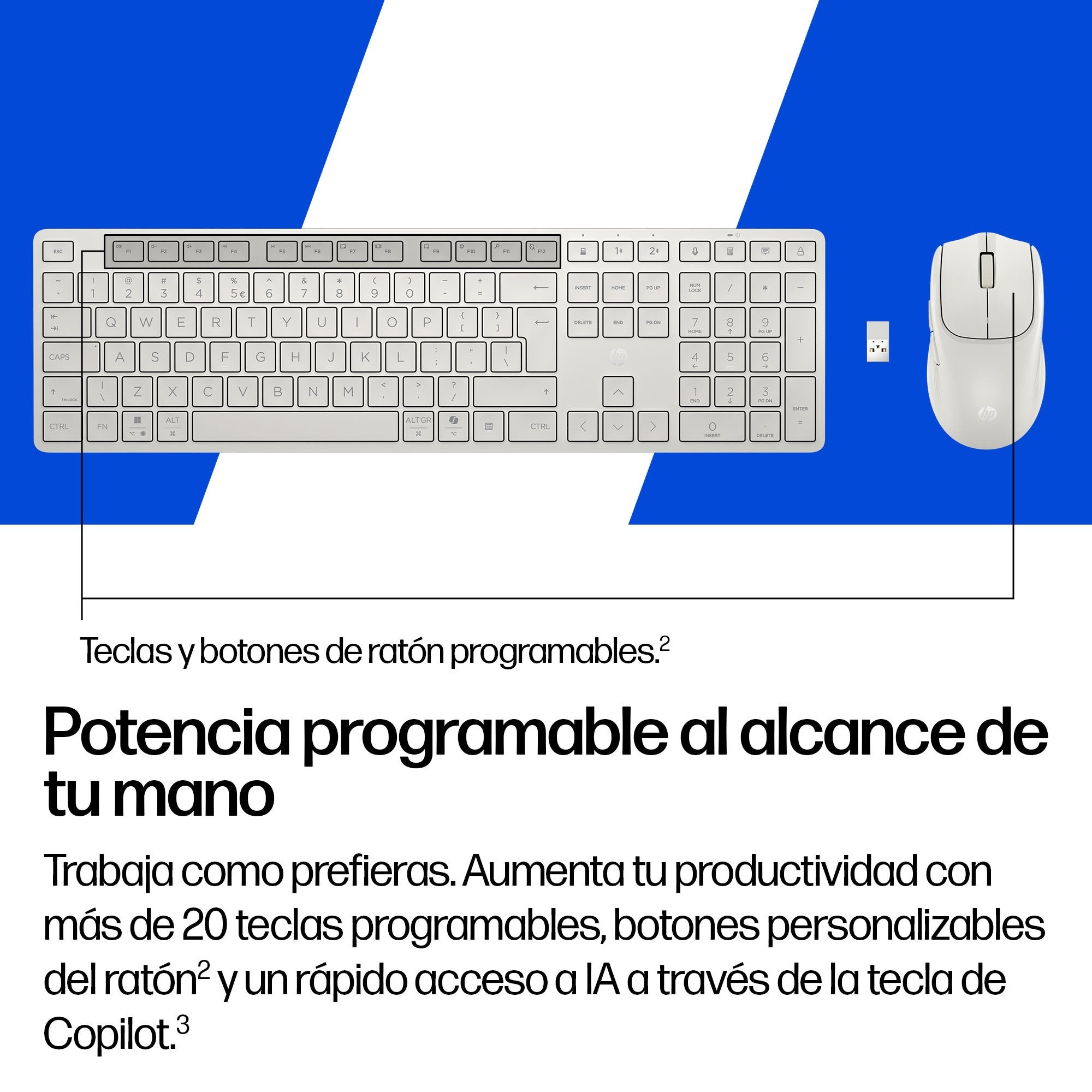 EAN 0198990956718 - HP Multi-Device Dual-Mode Mouse and Keyboard Combo 495C teclado Ratón incluido Hogar / Oficina USB + RF W imagen 3